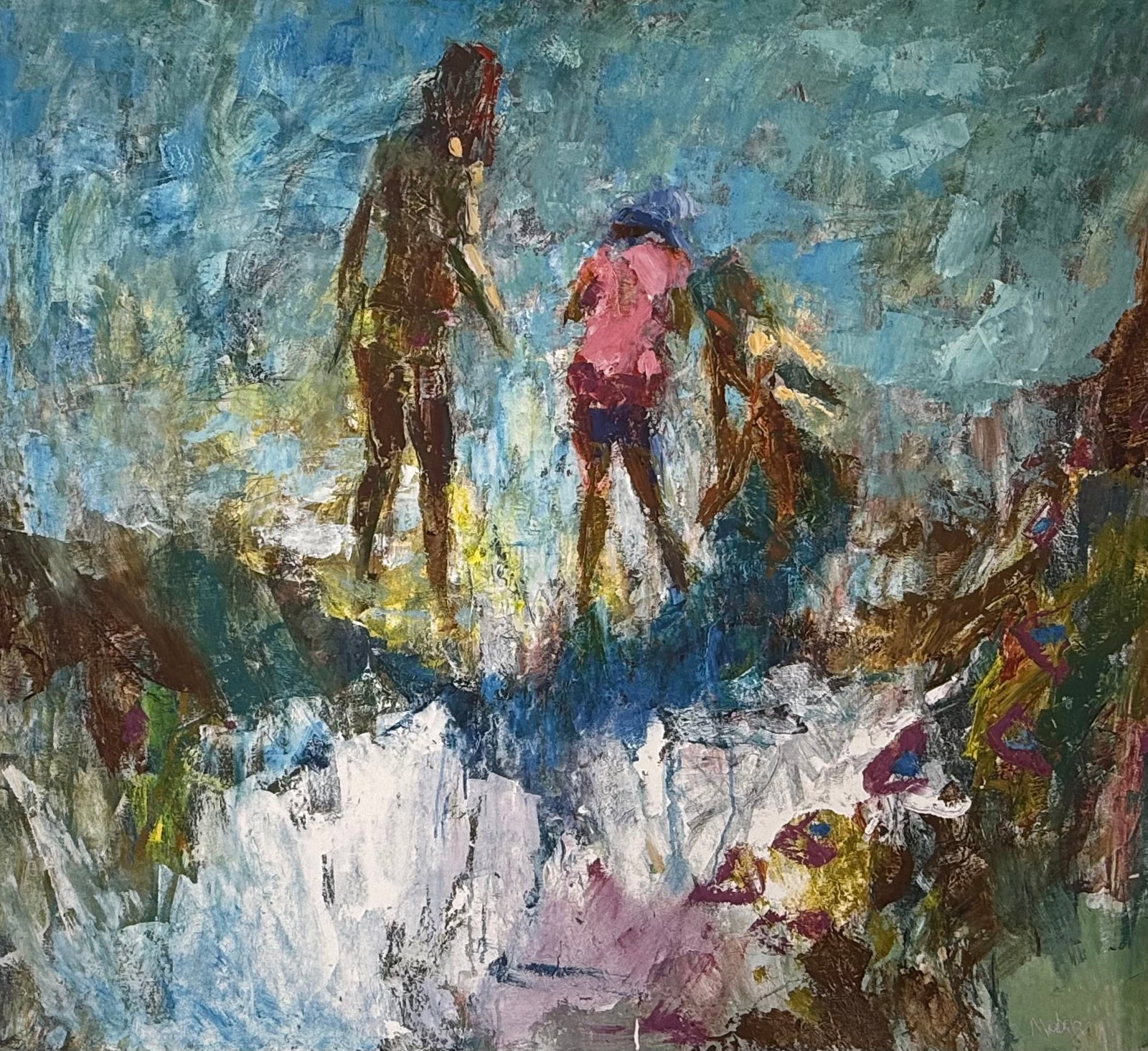 Kids at the Beach, Contemporary Impressionist, Iris Giclee, Artist Randy Moberg - 2