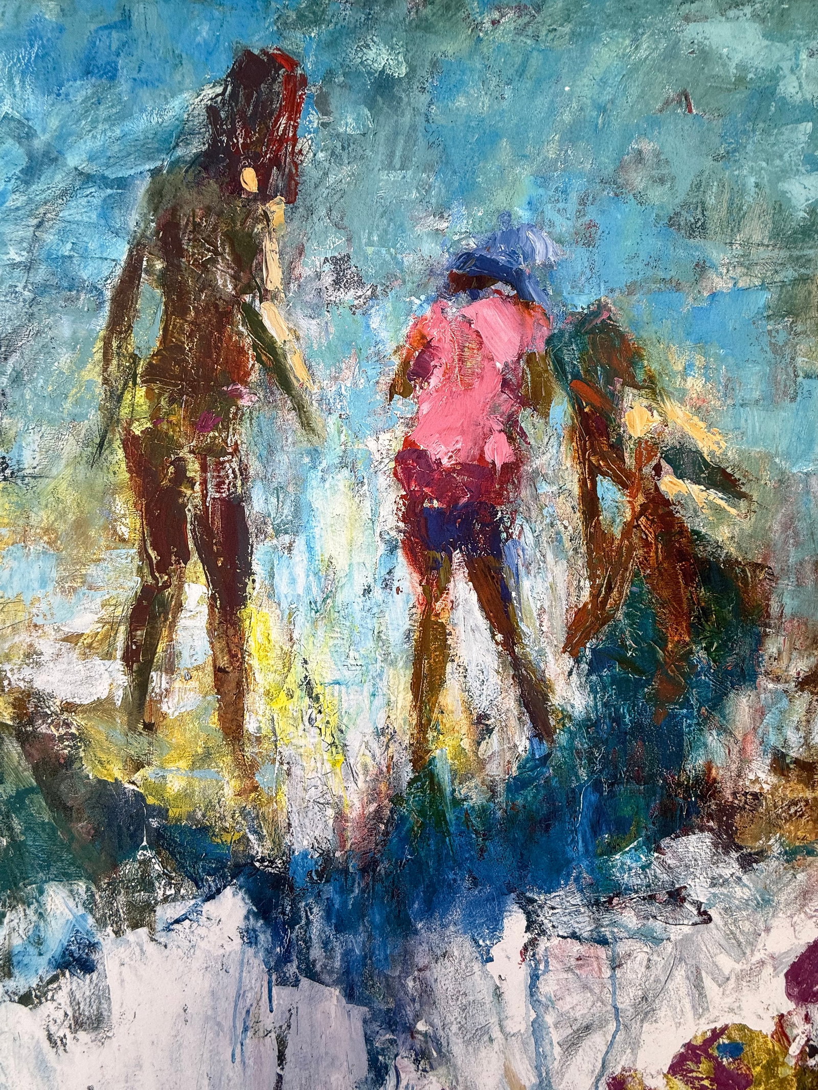 Kids at the Beach, Contemporary Impressionist, Iris Giclee, Artist Randy Moberg - 5