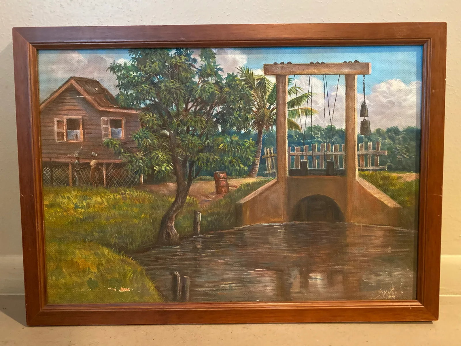 Mid 20th Century Florida Landscape Painting Attributed to Louise Kamp, Framed - 7