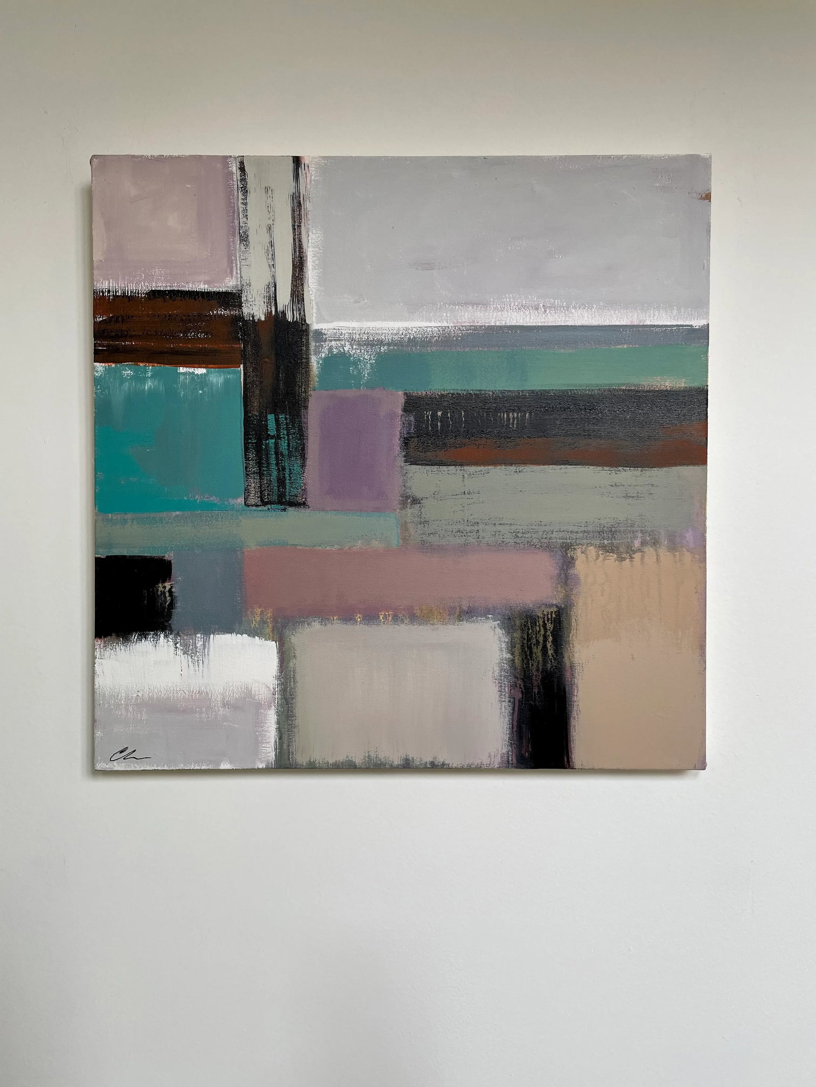 "Landscape Illusion 3" Contemporary Abstract Expressionist Acrylic Painting by Cathe Hendrick - 2