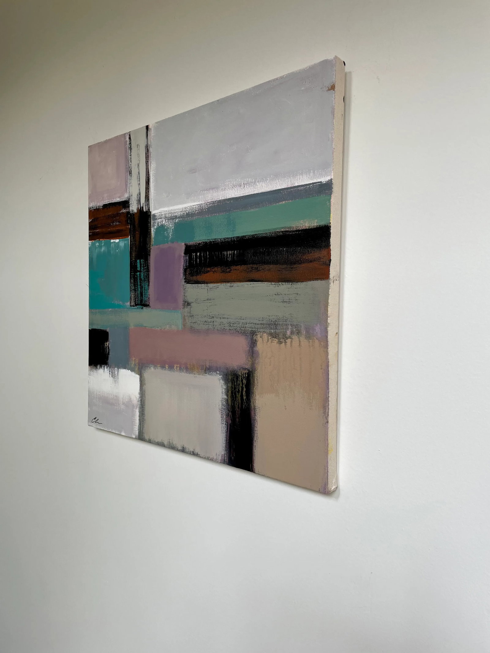 "Landscape Illusion 3" Contemporary Abstract Expressionist Acrylic Painting by Cathe Hendrick - 3
