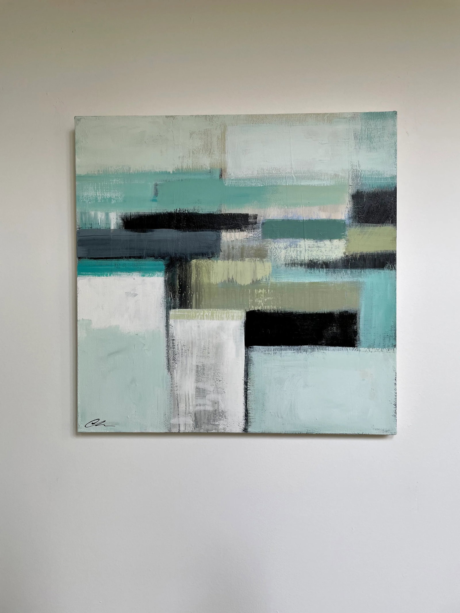 "Landscape Illusion 1" Contemporary Abstract Expressionist Acrylic Painting by Cathe Hendrick - 2