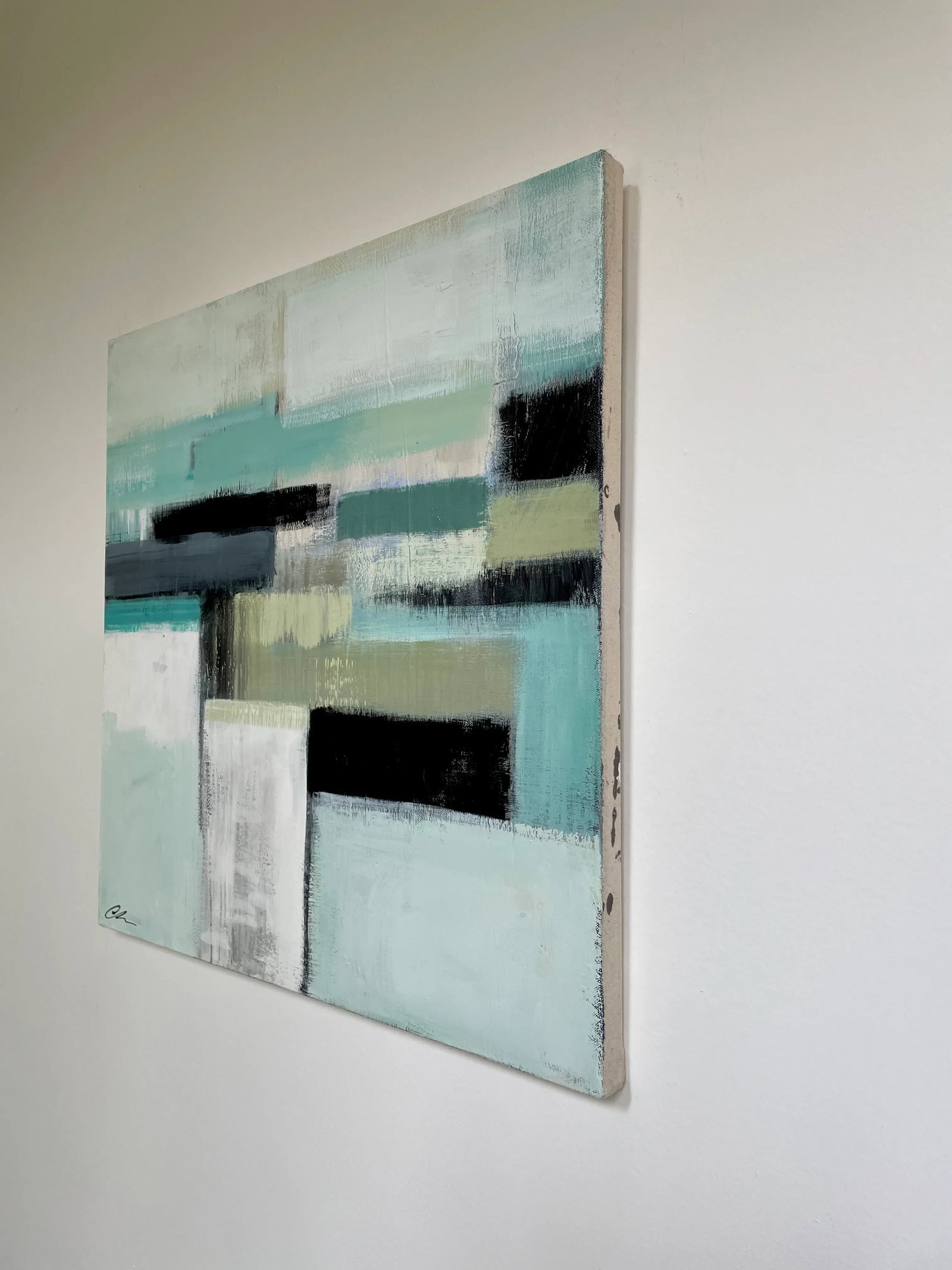 "Landscape Illusion 1" Contemporary Abstract Expressionist Acrylic Painting by Cathe Hendrick - 3