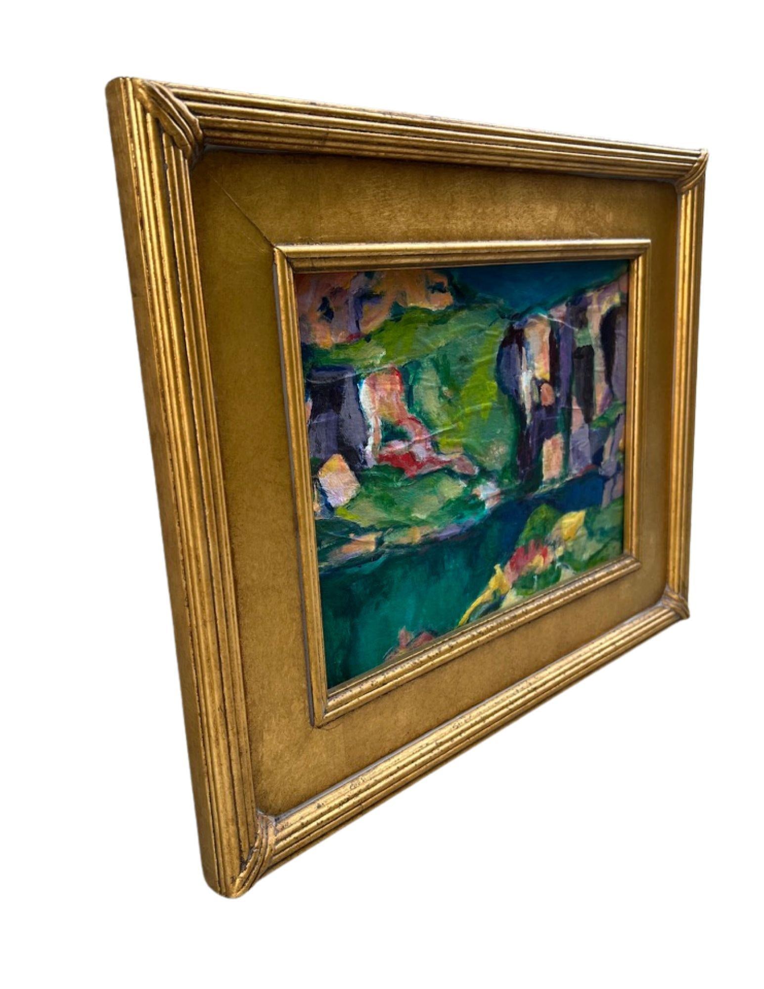 Framed Acrylic "Rock Quarry" Painting, Signed K. Bergstrom-Catriona - 2