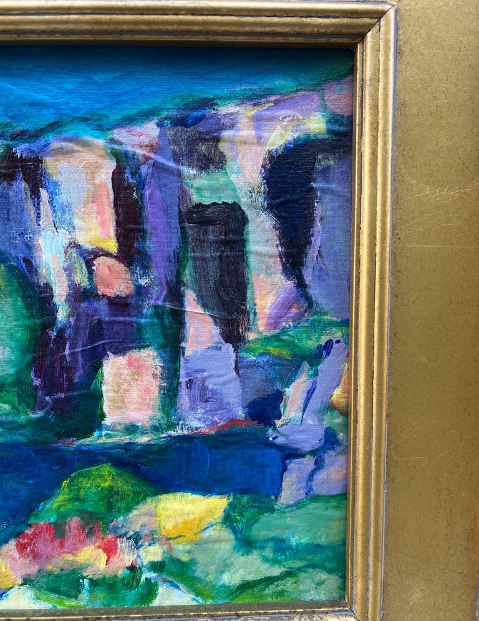 Framed Acrylic "Rock Quarry" Painting, Signed K. Bergstrom-Catriona - 3