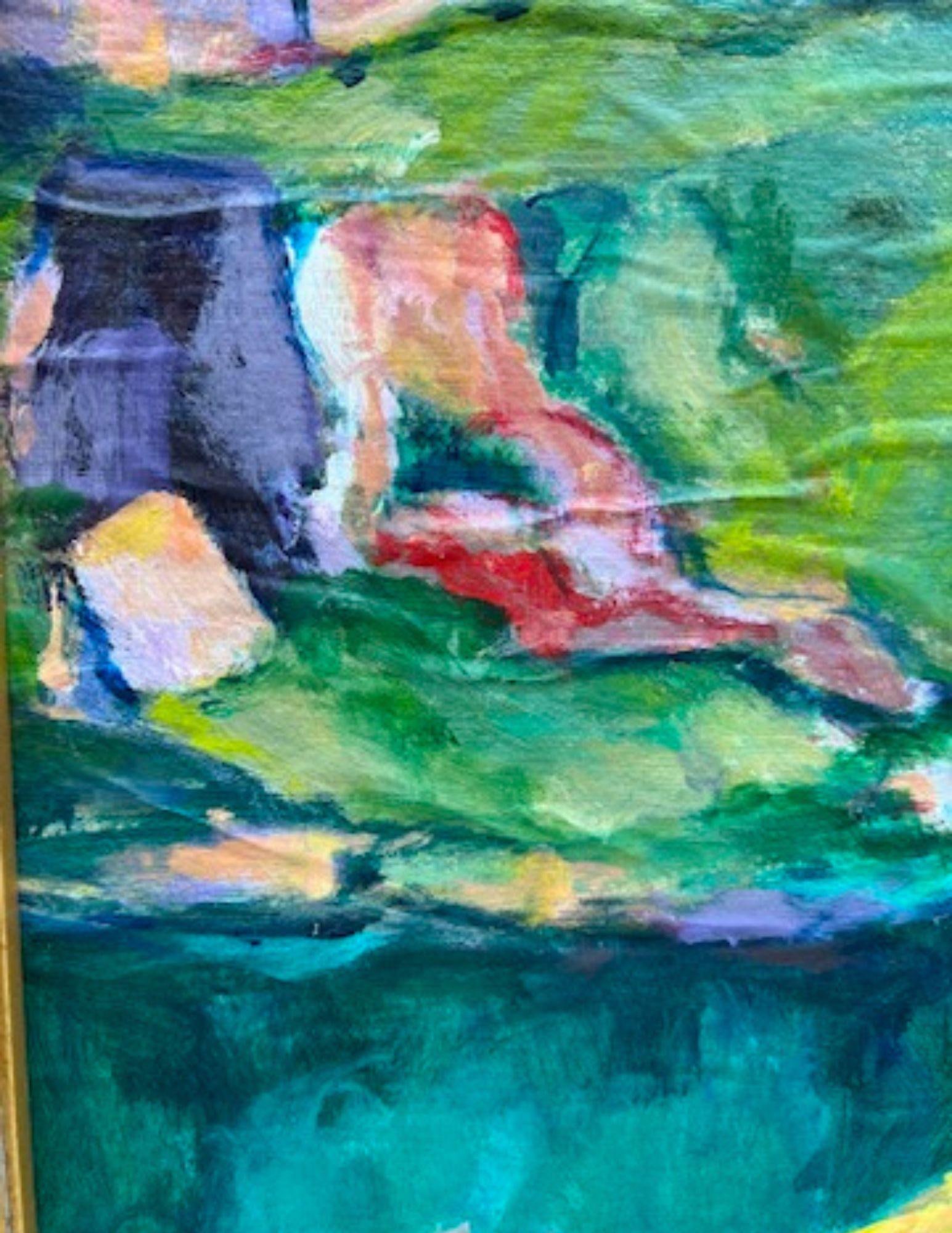 Framed Acrylic "Rock Quarry" Painting, Signed K. Bergstrom-Catriona - 4