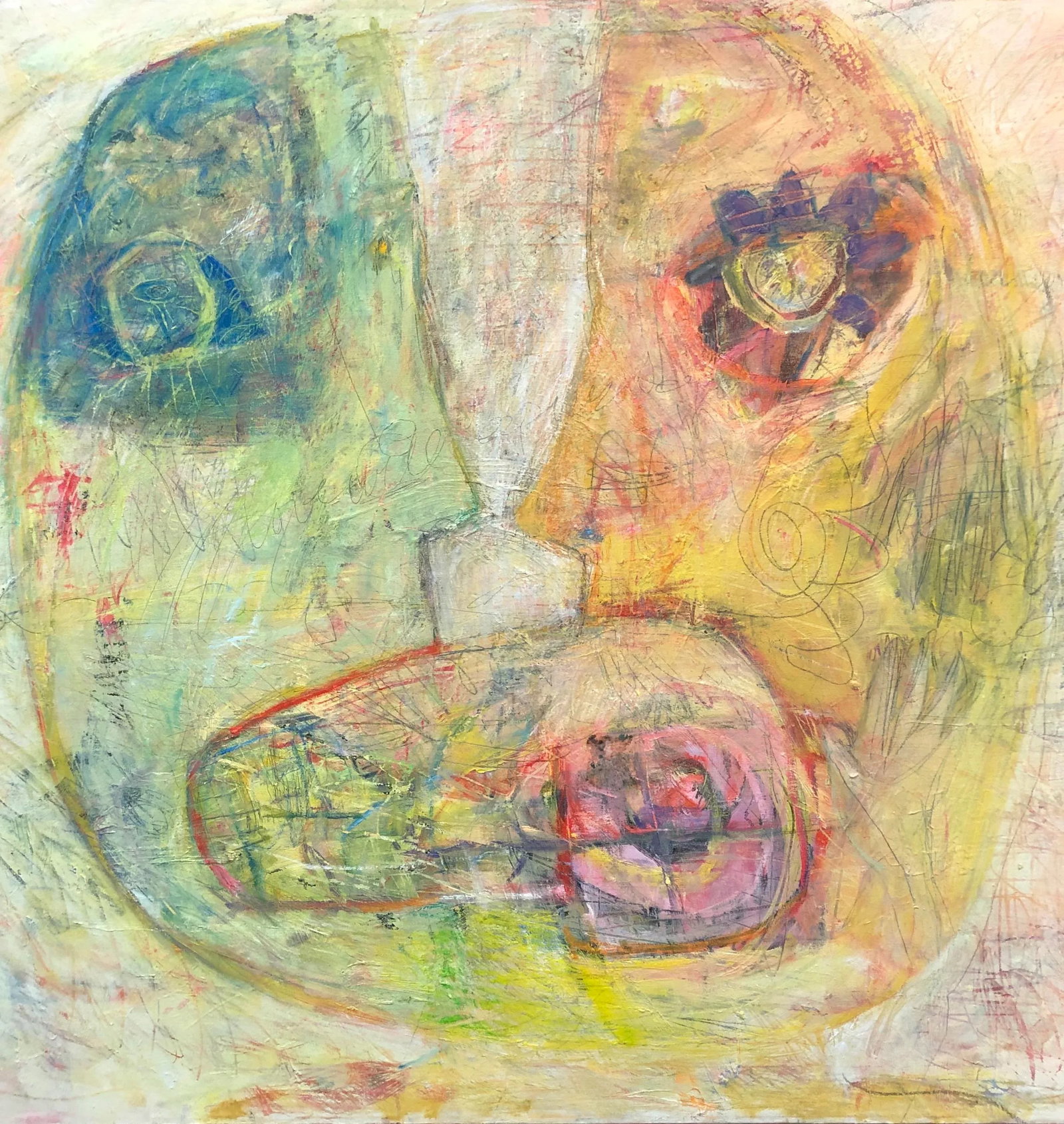 "Inner Conversation" Contemporary Abstract Expressionist Original Painting by Ellen Reinkraut, Frame - 2