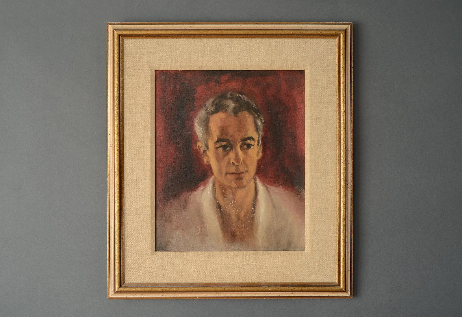 1950s Portrait of a Man Oil Painting, Framed - 11