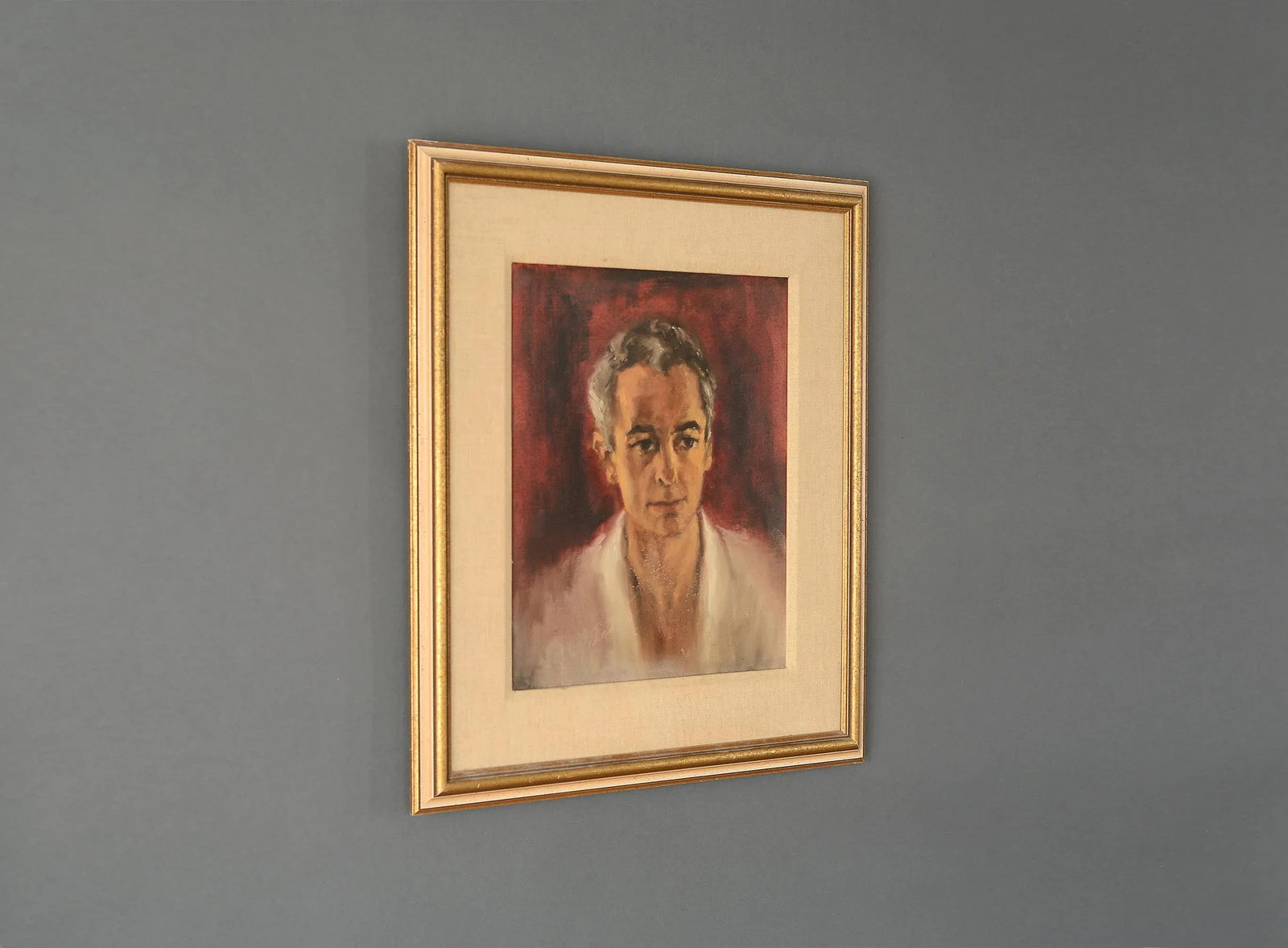 1950s Portrait of a Man Oil Painting, Framed - 2