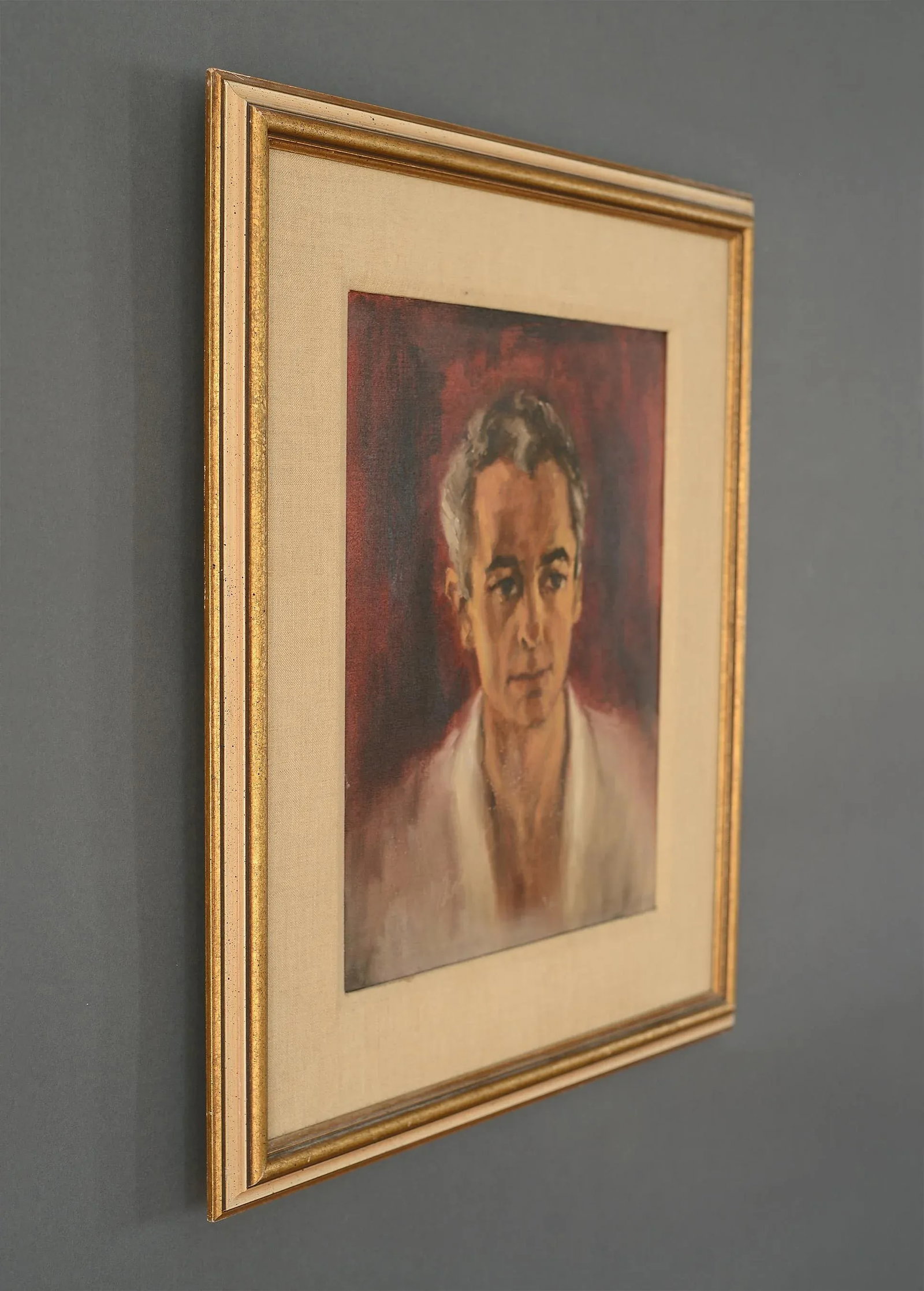 1950s Portrait of a Man Oil Painting, Framed - 3