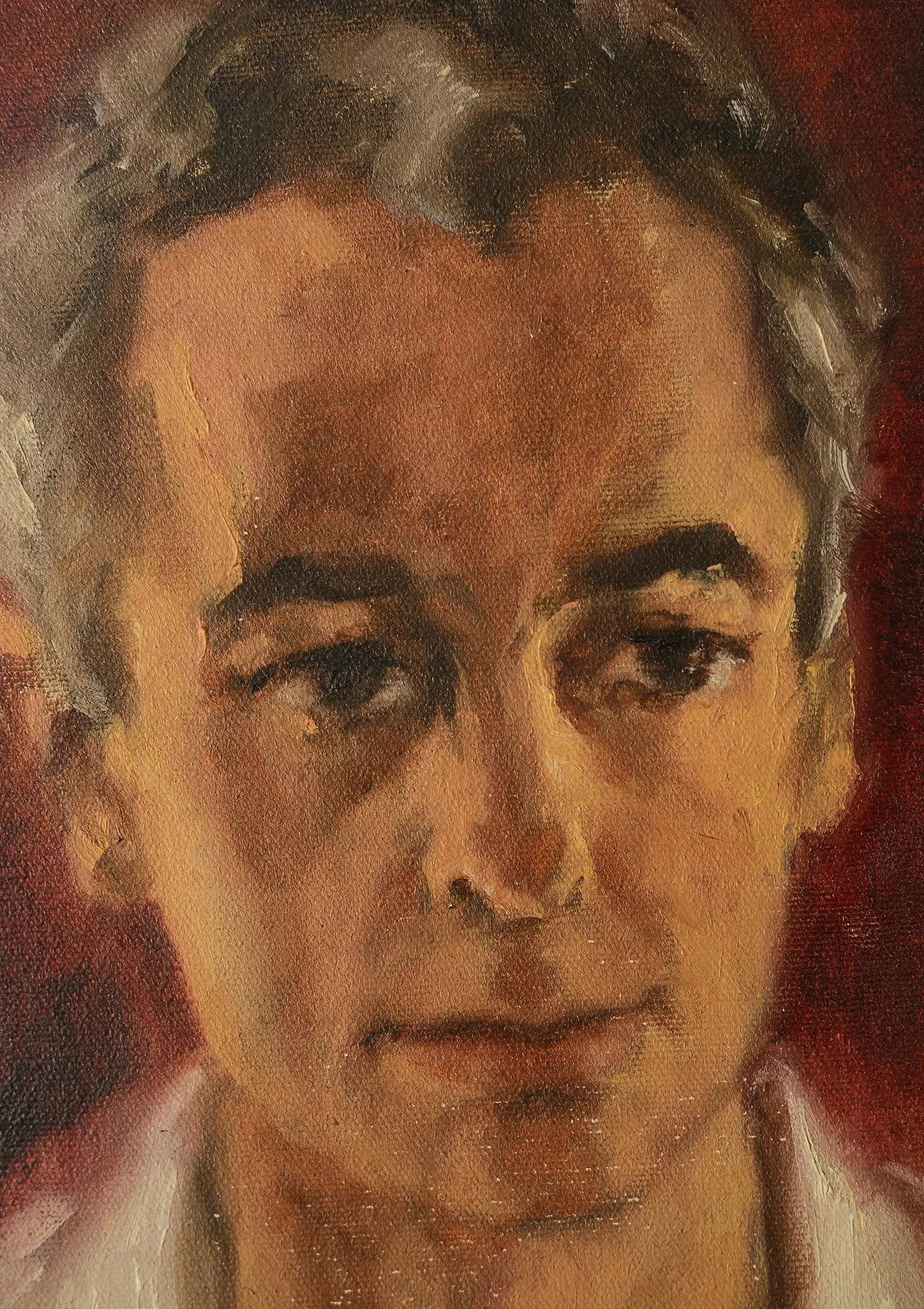 1950s Portrait of a Man Oil Painting, Framed - 6