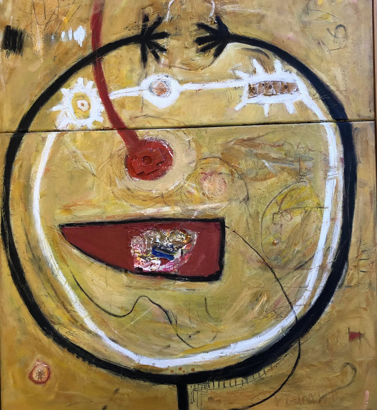 "Connecting" Contemporary Abstract Expressionist Original Mixed Media - 2