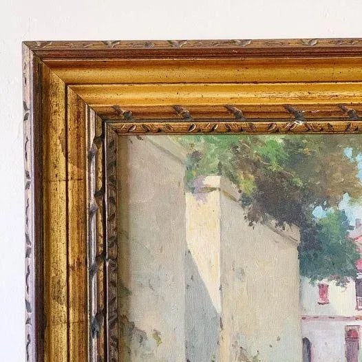 Mid 20th Century Florence Canal Scene Oil Painting Signed F. Luzi, Framed - 4