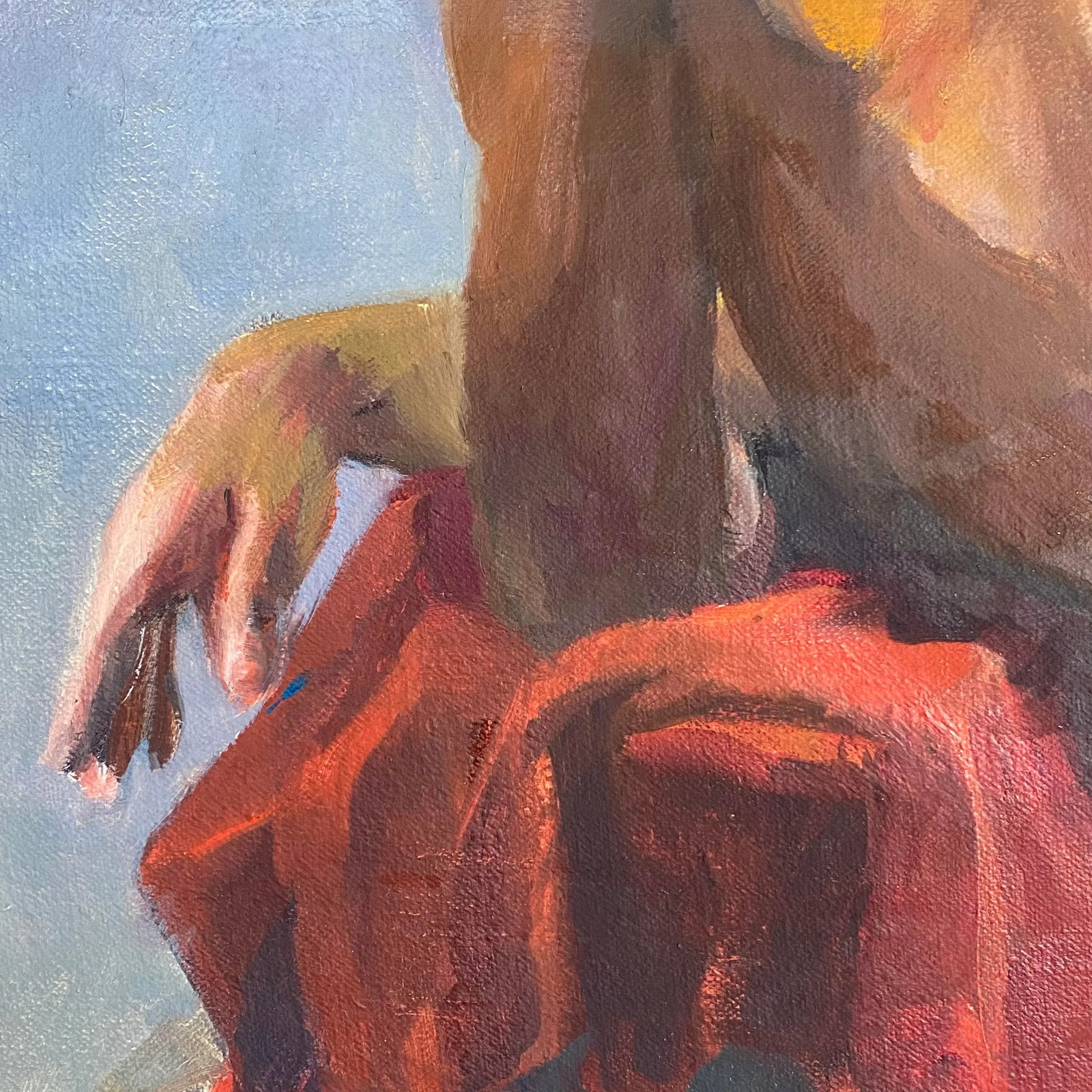 1984 Linda Kolar "Brian" Male Nude Oil Painting - 11