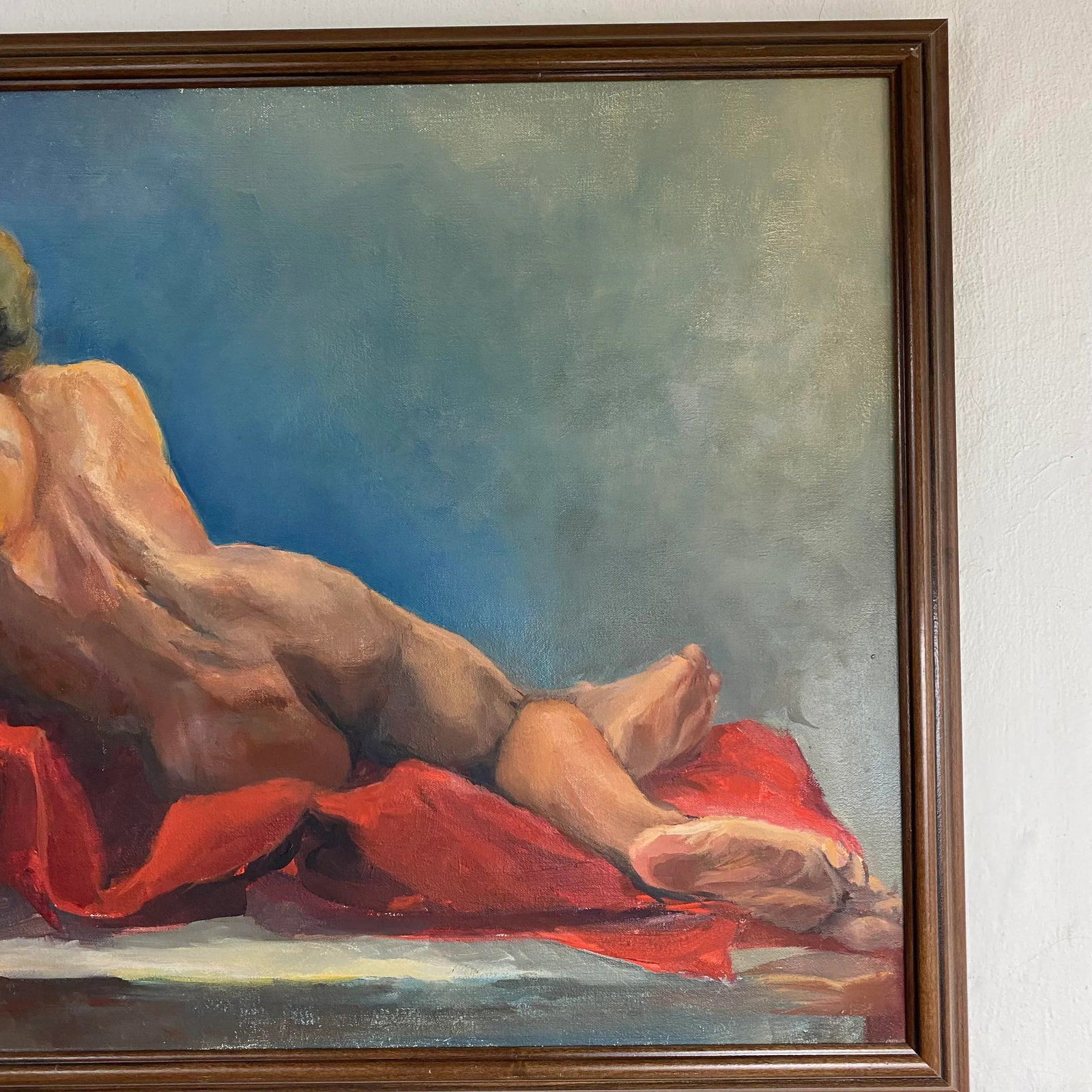 1984 Linda Kolar "Brian" Male Nude Oil Painting - 4