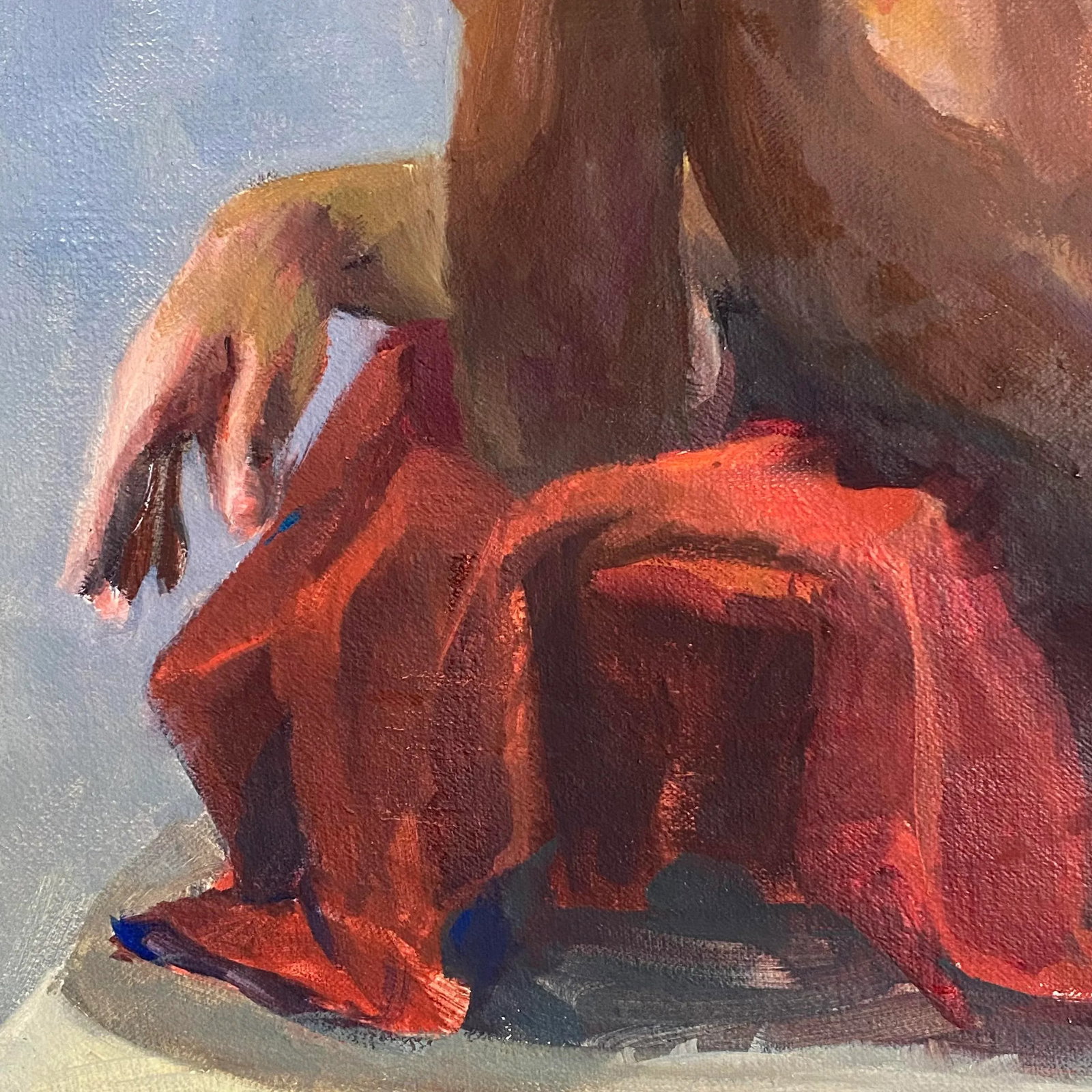 1984 Linda Kolar "Brian" Male Nude Oil Painting - 5