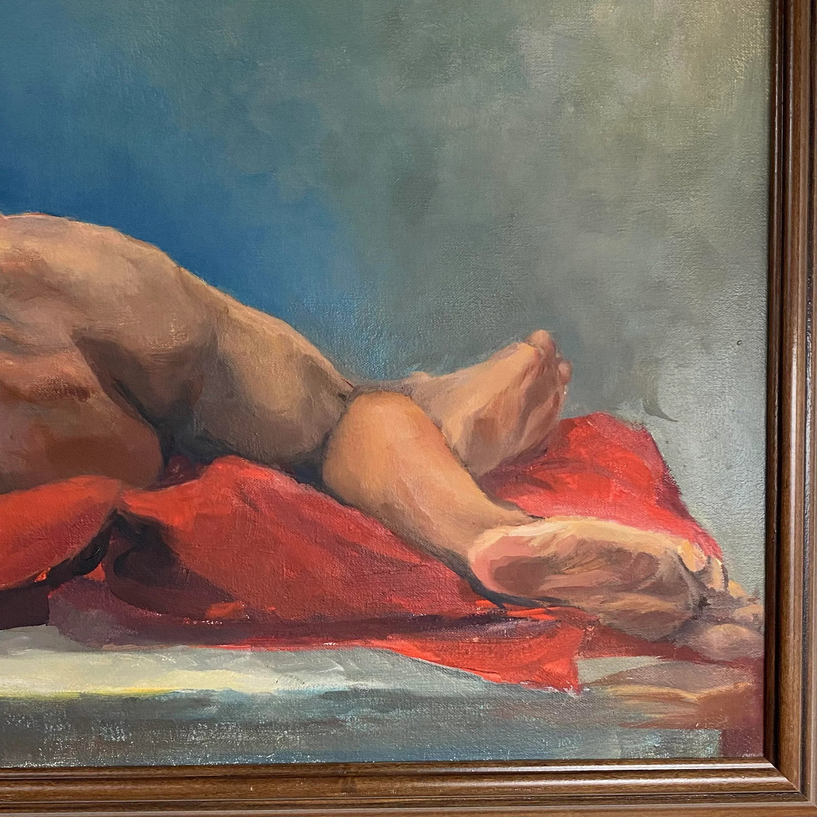 1984 Linda Kolar "Brian" Male Nude Oil Painting - 9