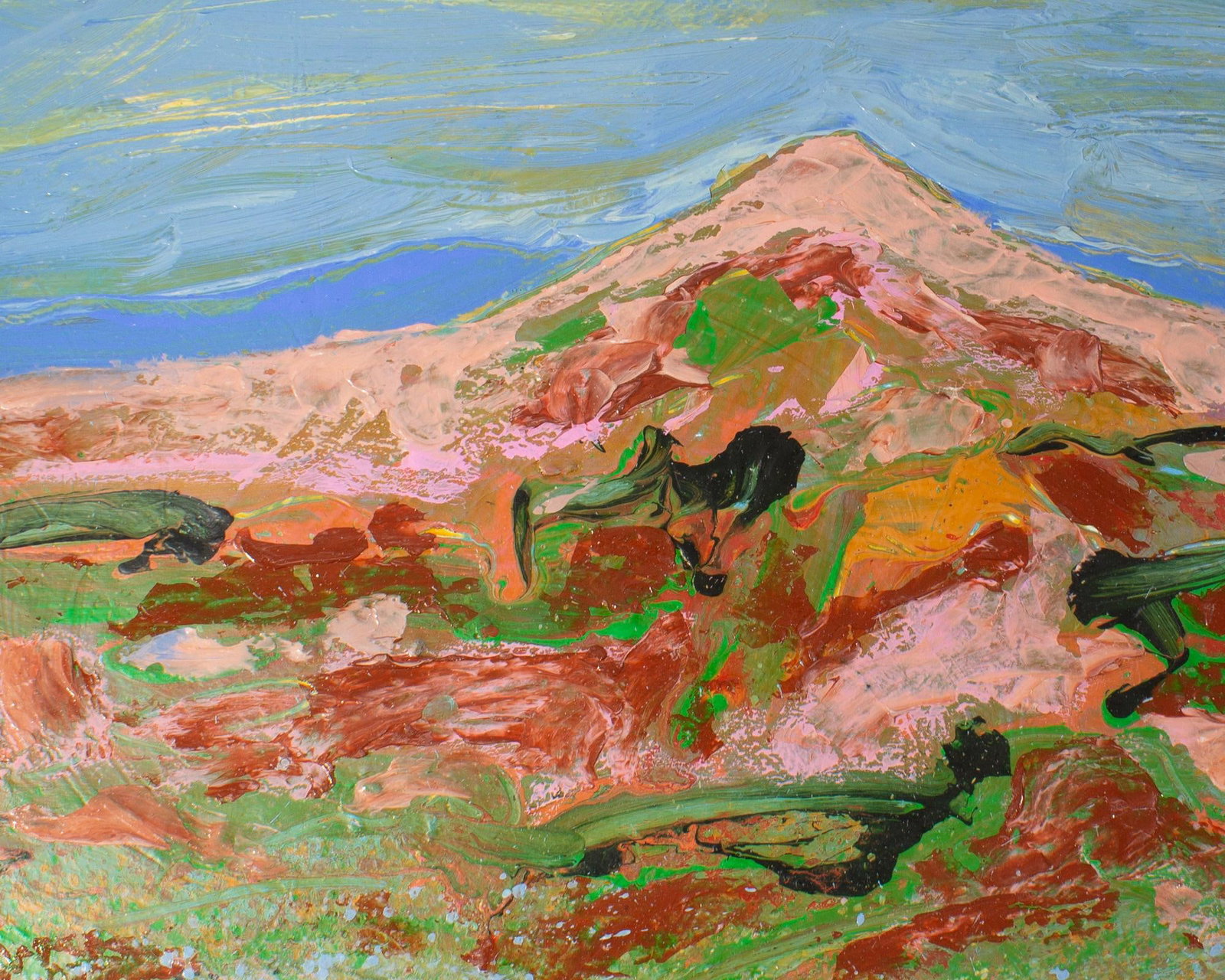 1980s Abstract Acrylic Landscape by Harry Hilson - 3