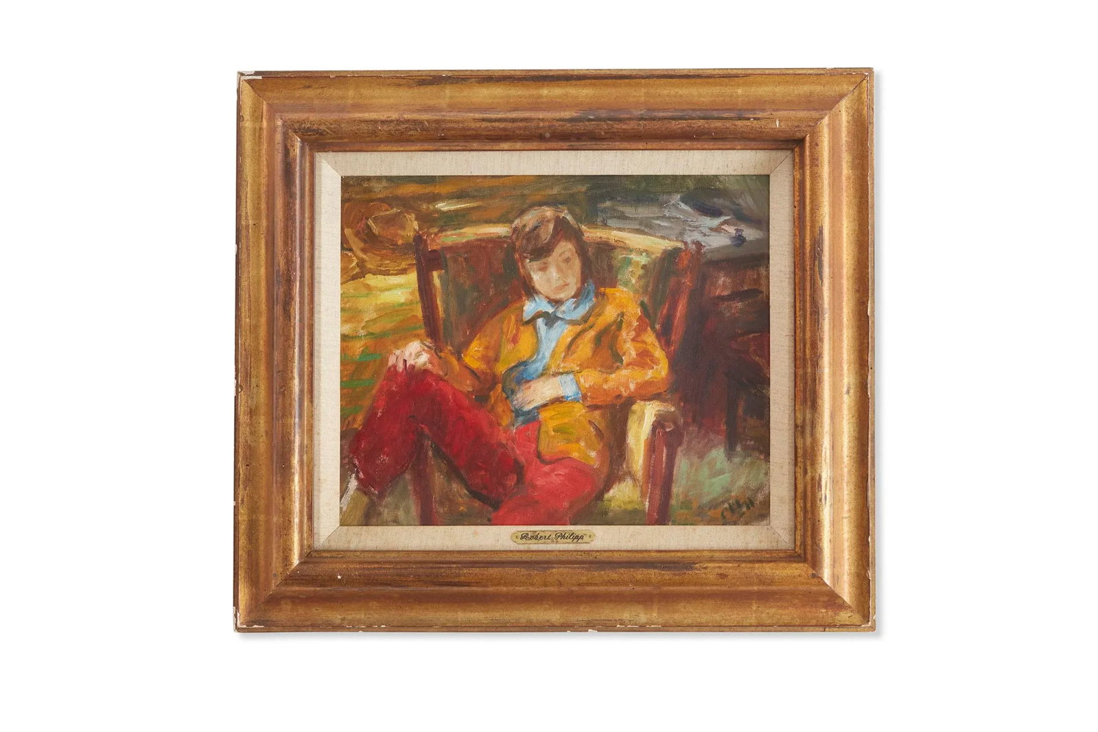 Early 20th Century "Girl Resting" Expressionist Figurative Oil Painting, Framed - 2