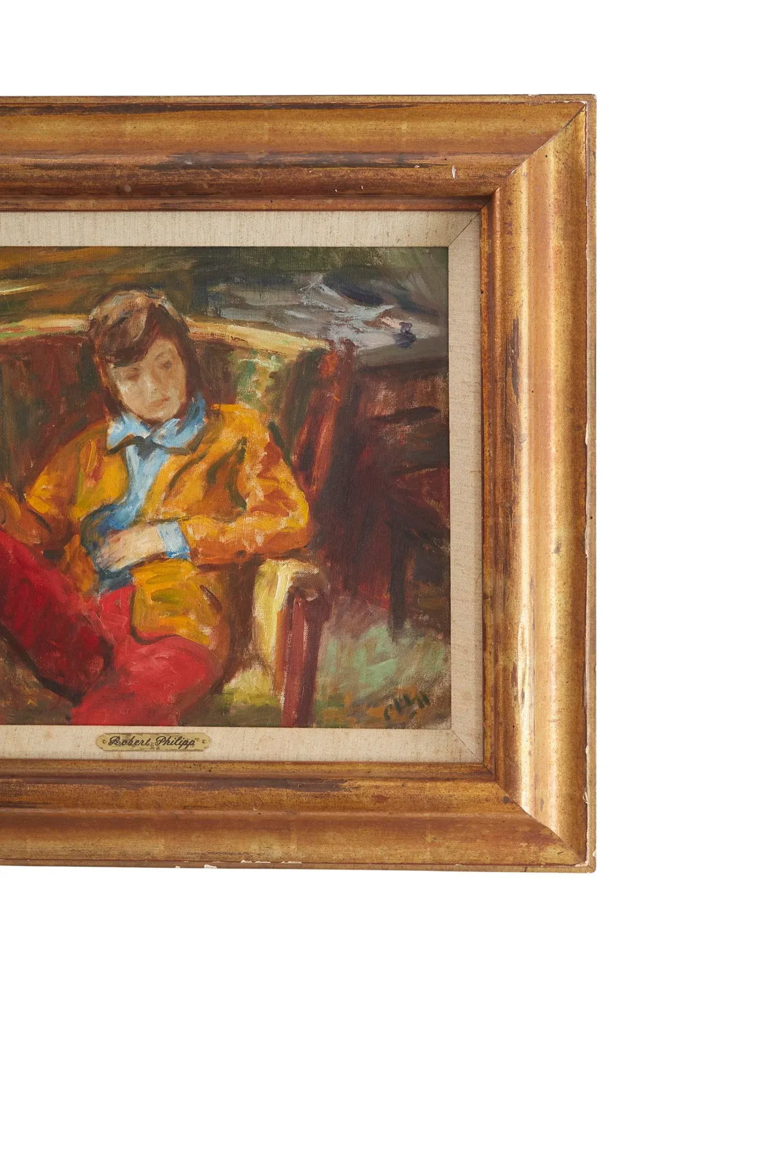 Early 20th Century "Girl Resting" Expressionist Figurative Oil Painting, Framed - 3