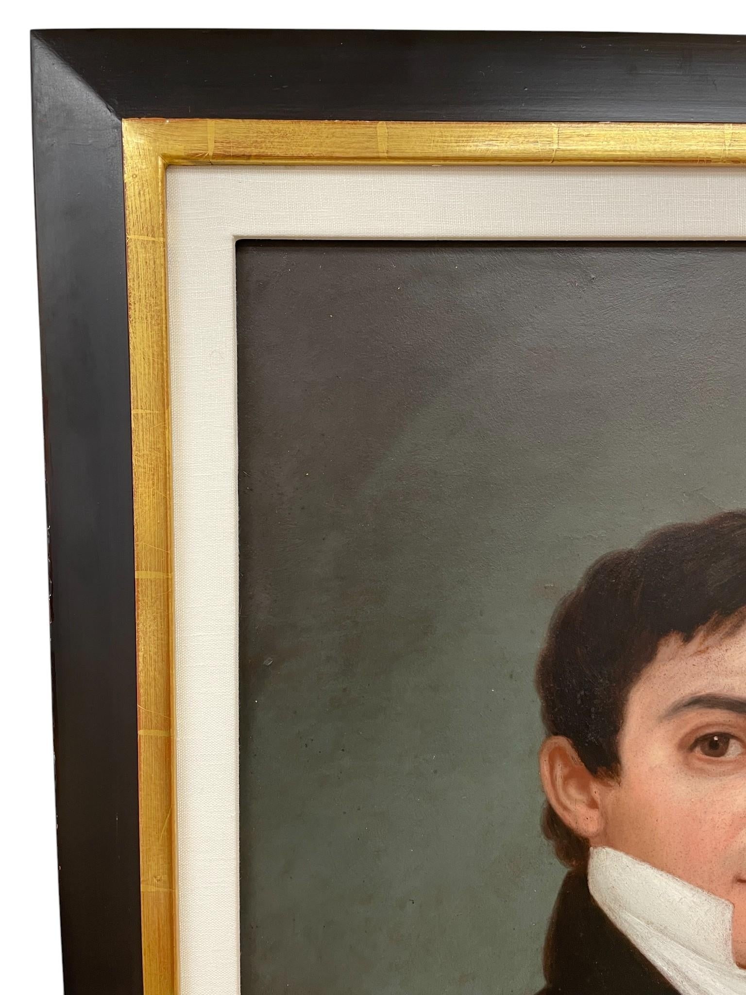 Early 19th Century American Federal Gentleman Portrait Oil Painting, Framed - 3