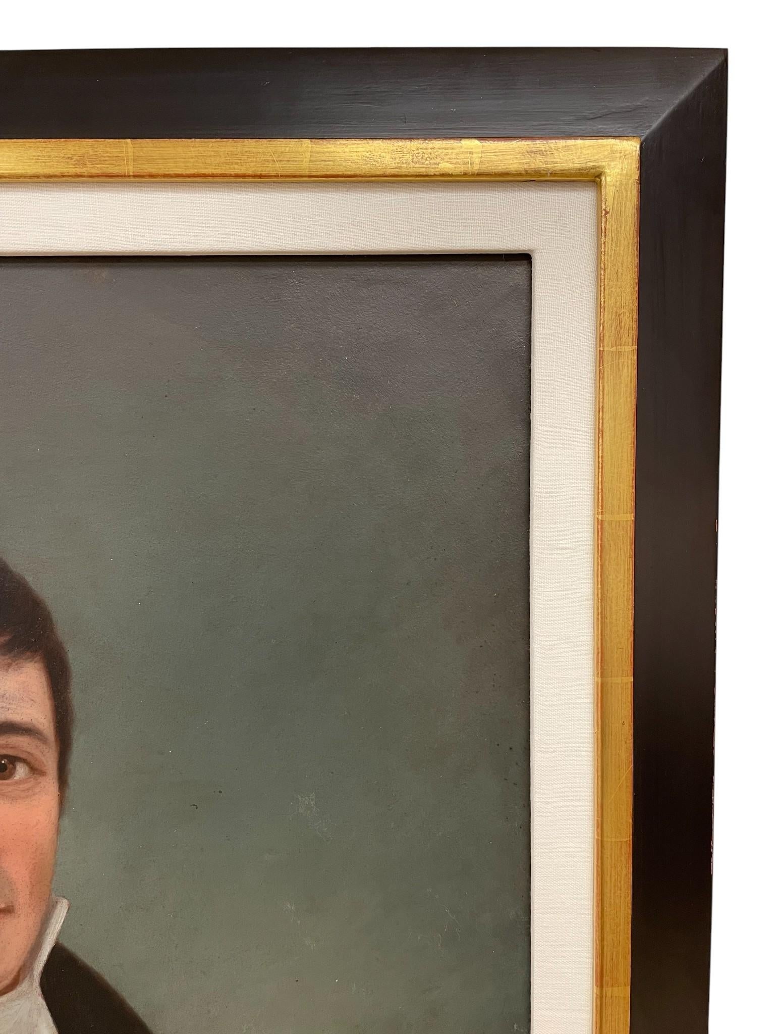 Early 19th Century American Federal Gentleman Portrait Oil Painting, Framed - 4