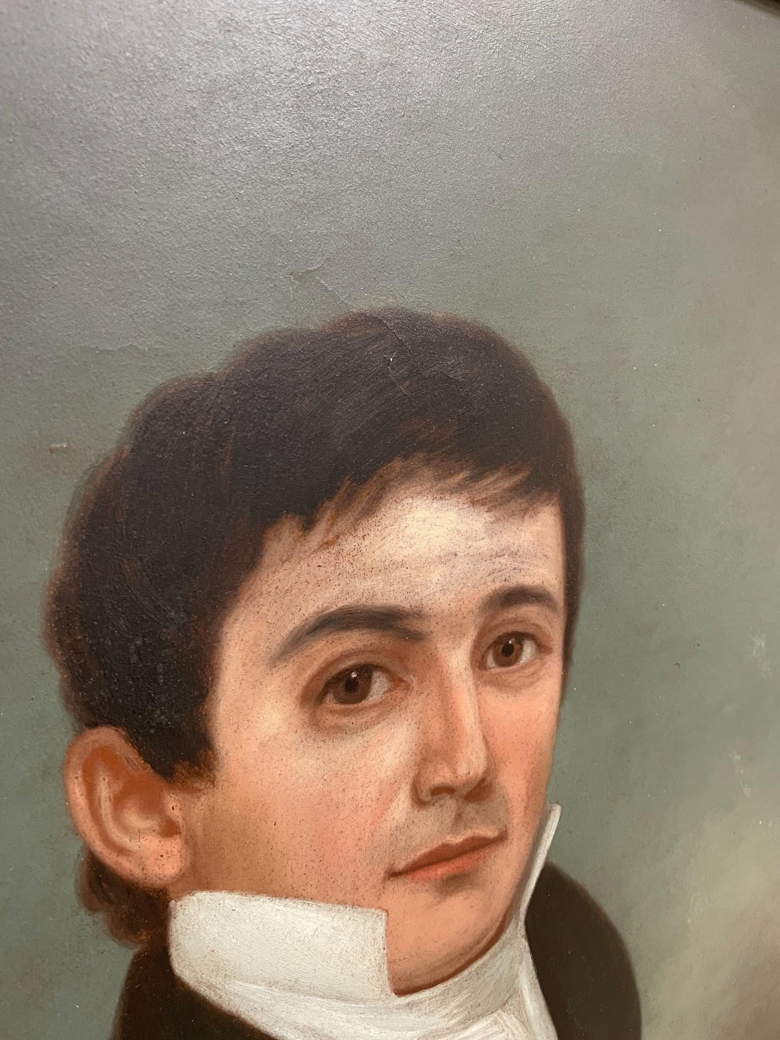 Early 19th Century American Federal Gentleman Portrait Oil Painting, Framed - 7