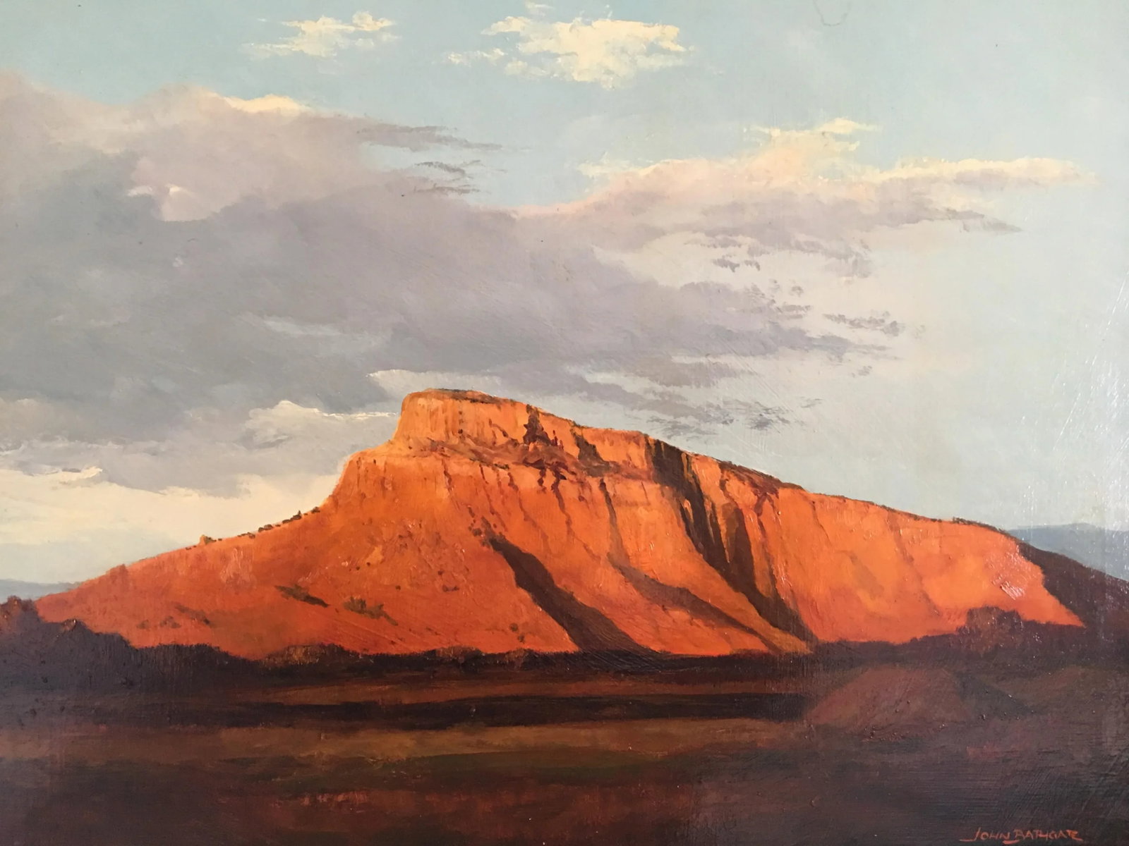 1970s Mountain Landscape Oil Painting John Bathgate, Framed - 5