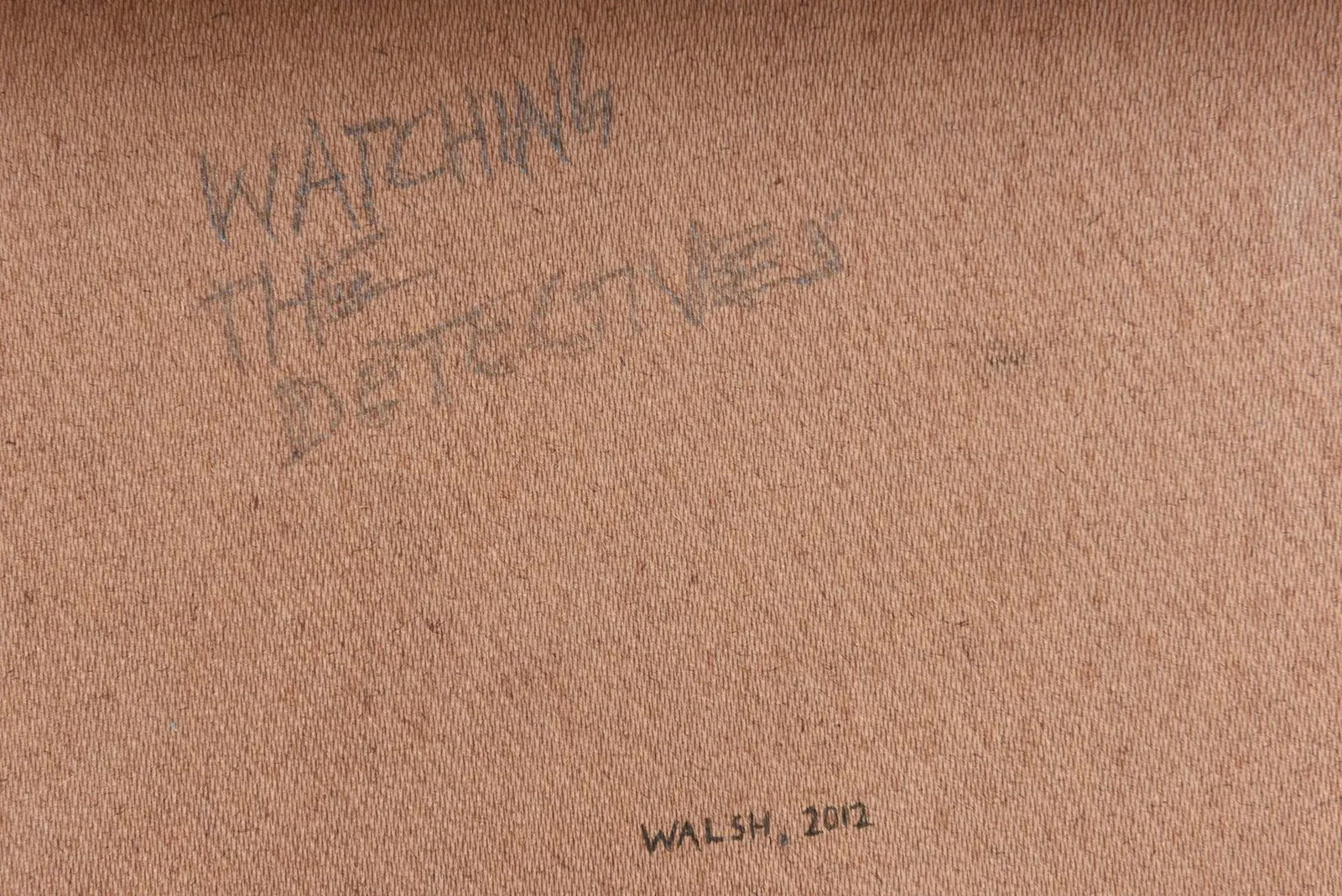 Acrylic on Wood Painting Titled " Watching the Detective" Signed - 10