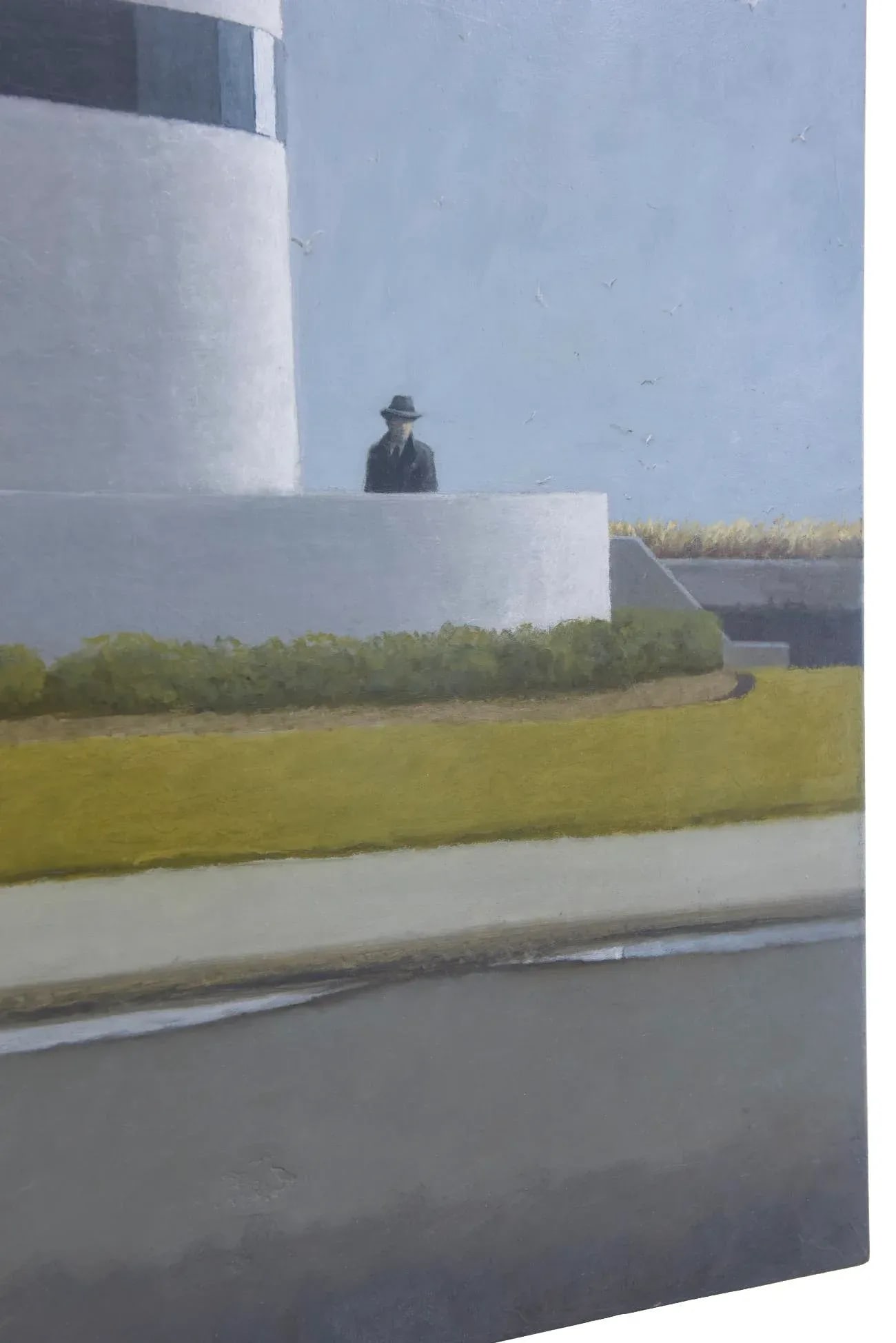 Acrylic on Wood Painting Titled " Watching the Detective" Signed - 6