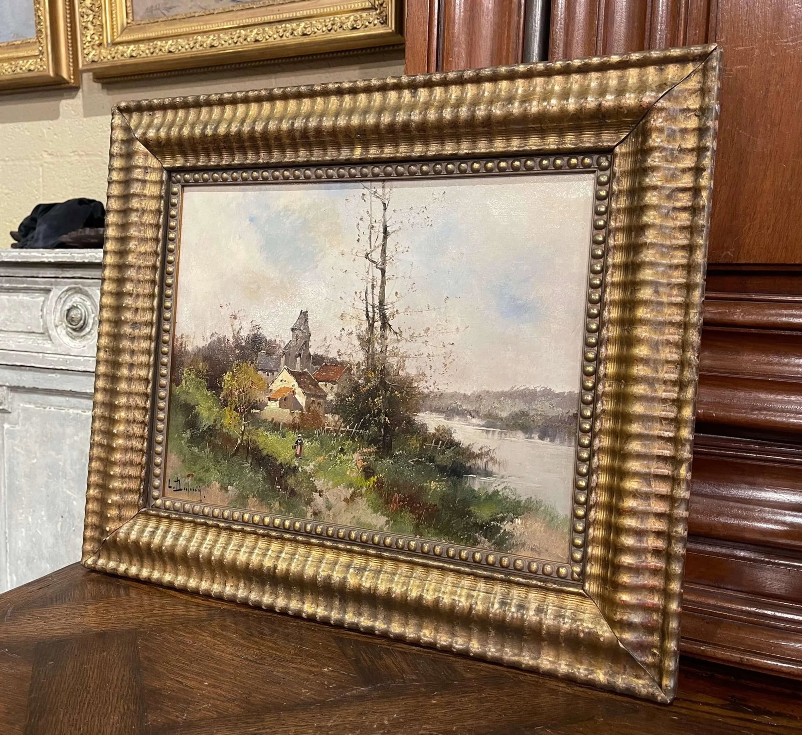 19th Century Framed Landscape Oil Painting Signed L. Dupuy for E. Galien-Laloue - 2