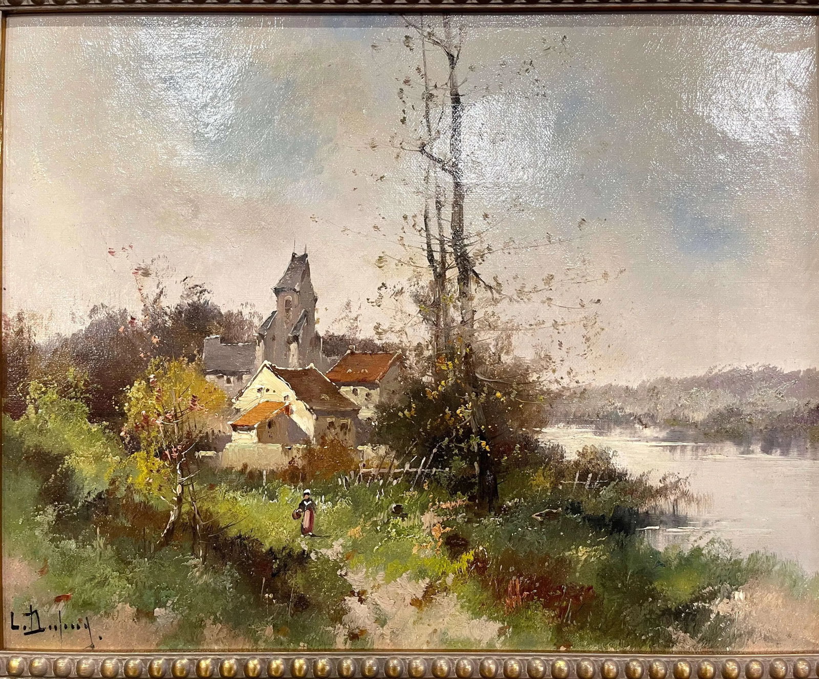 19th Century Framed Landscape Oil Painting Signed L. Dupuy for E. Galien-Laloue - 3