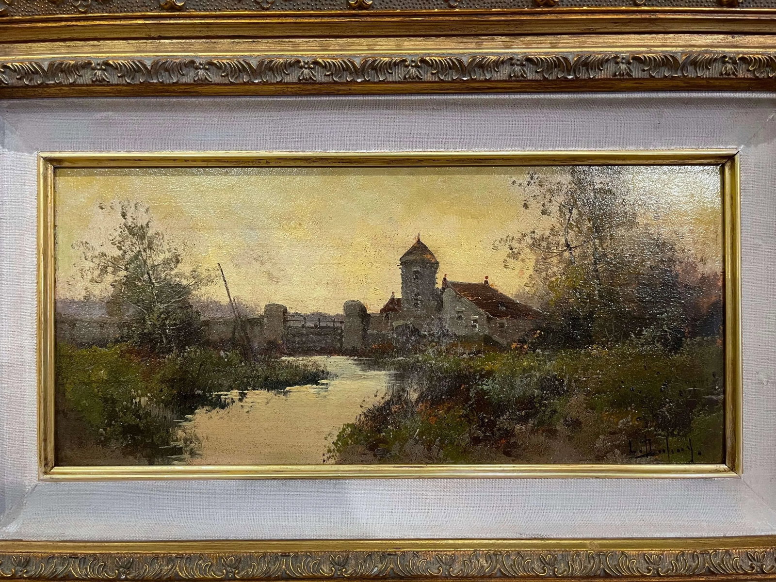 Set of 3 Framed Oil on Board Paintings Signed Leon Dupuy for E. Galien-Laloue - 10
