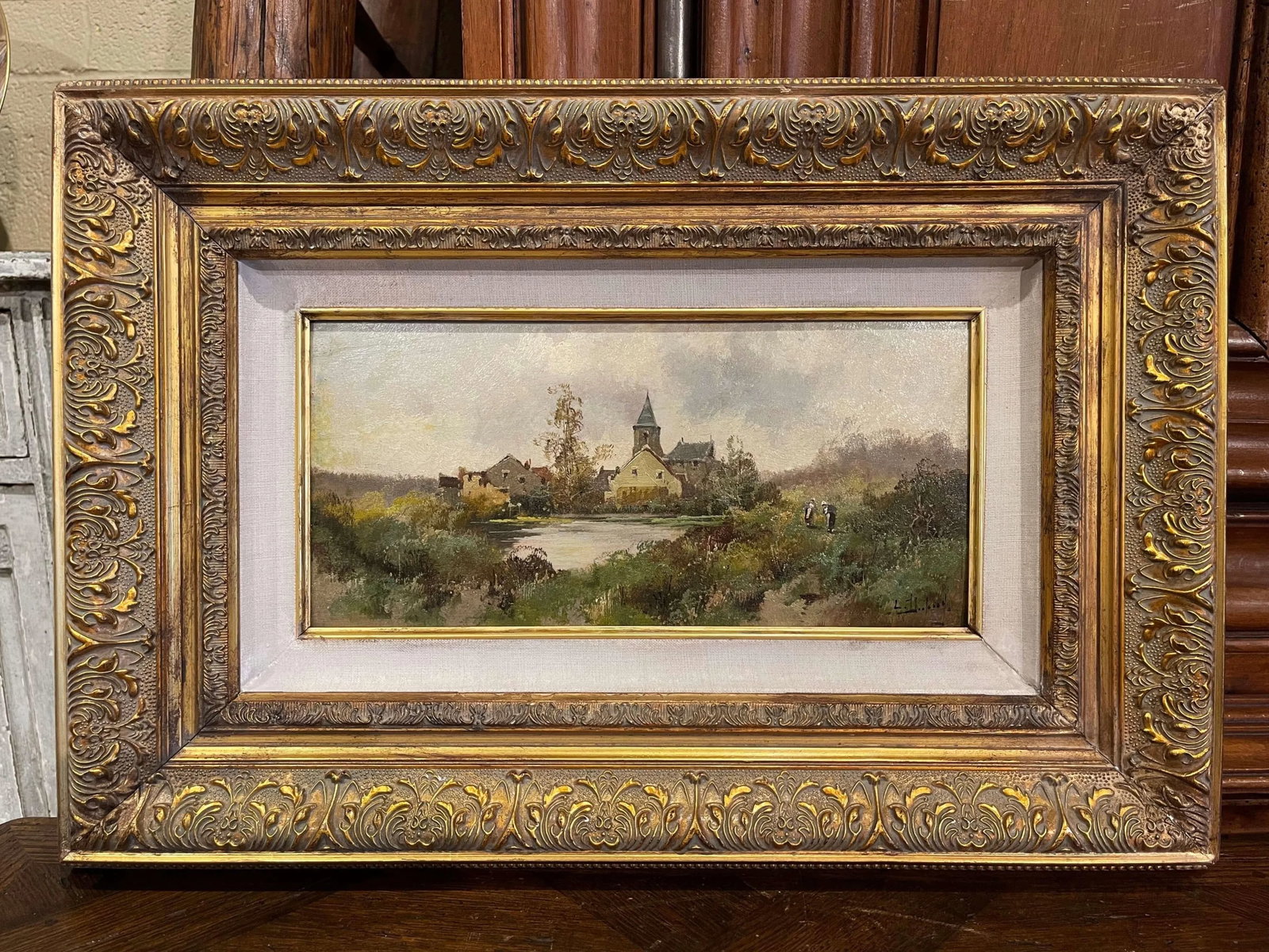 Set of 3 Framed Oil on Board Paintings Signed Leon Dupuy for E. Galien-Laloue - 3
