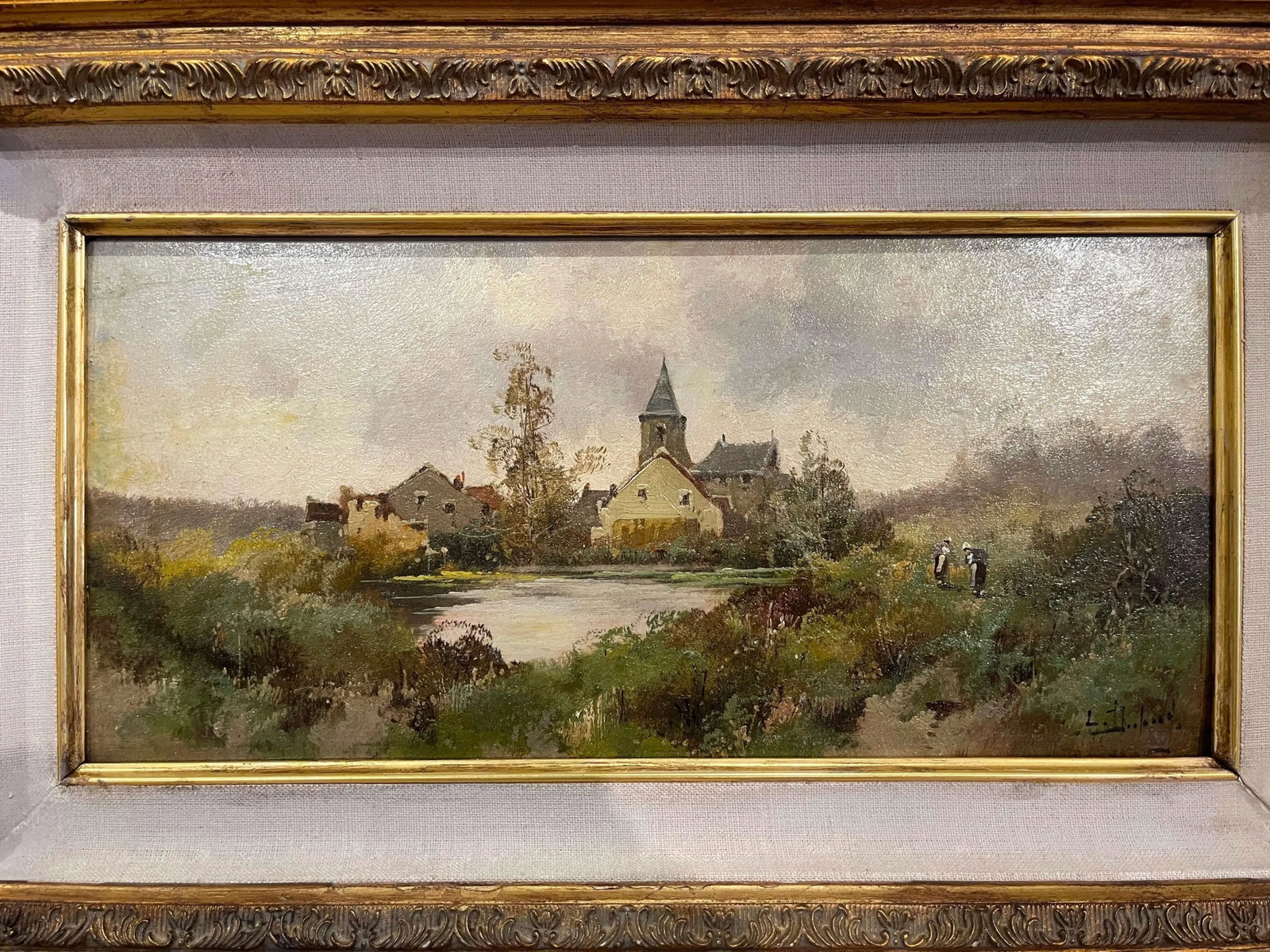 Set of 3 Framed Oil on Board Paintings Signed Leon Dupuy for E. Galien-Laloue - 4