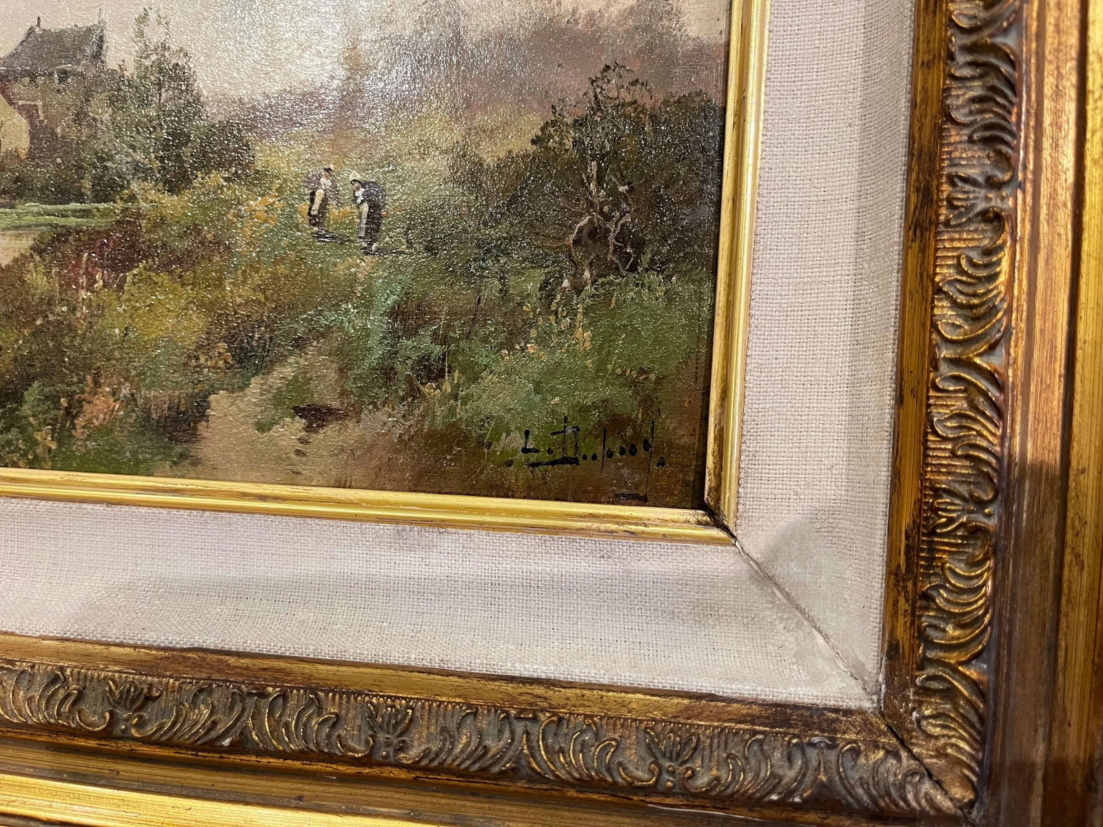 Set of 3 Framed Oil on Board Paintings Signed Leon Dupuy for E. Galien-Laloue - 5