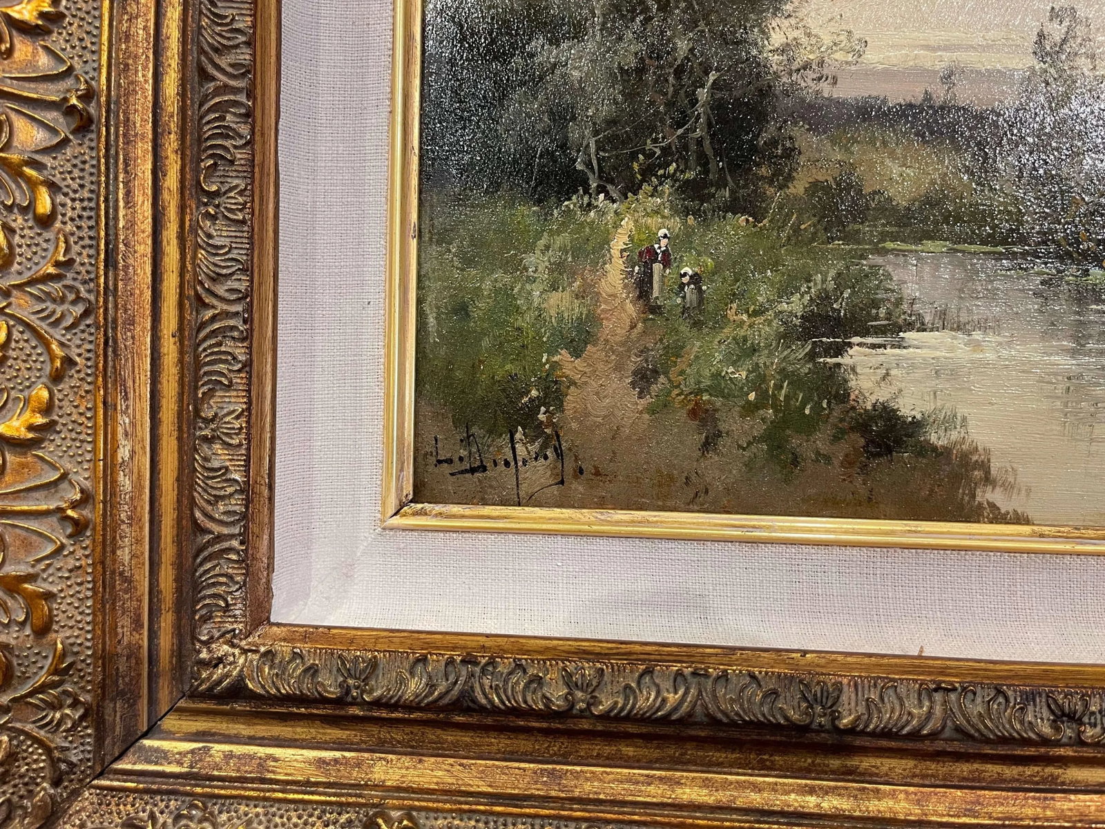 Set of 3 Framed Oil on Board Paintings Signed Leon Dupuy for E. Galien-Laloue - 8
