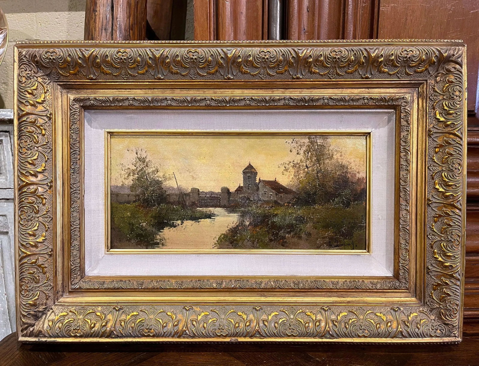 Set of 3 Framed Oil on Board Paintings Signed Leon Dupuy for E. Galien-Laloue - 9
