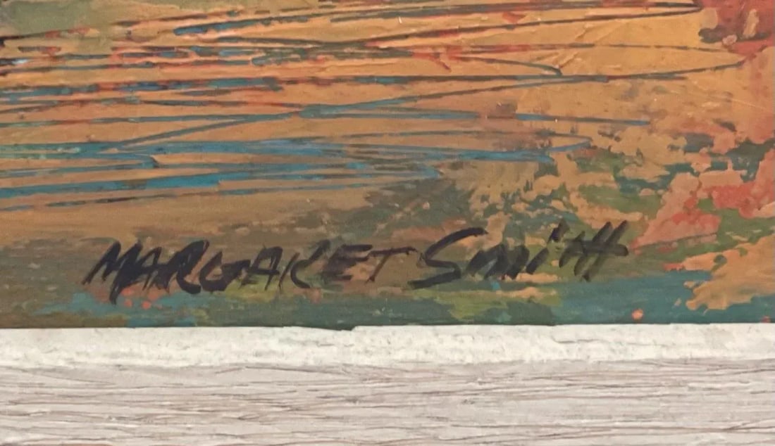 Margaret Smith Signed Mid-Century Abstract Expressionist Painting in Original Frame - 3