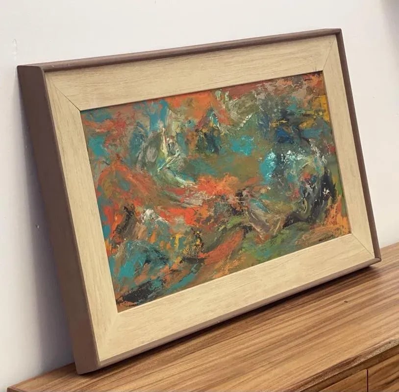 Margaret Smith Signed Mid-Century Abstract Expressionist Painting in Original Frame - 6