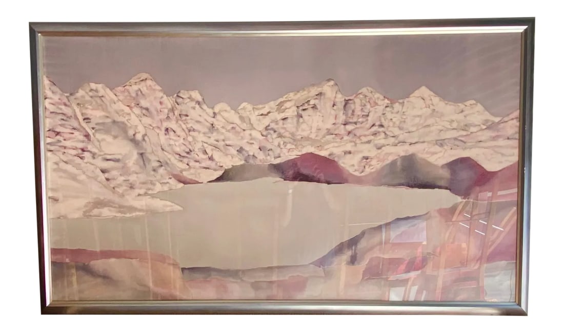 Signed Gillian Carnegie Landscape Mountain Lake Watercolor - 6