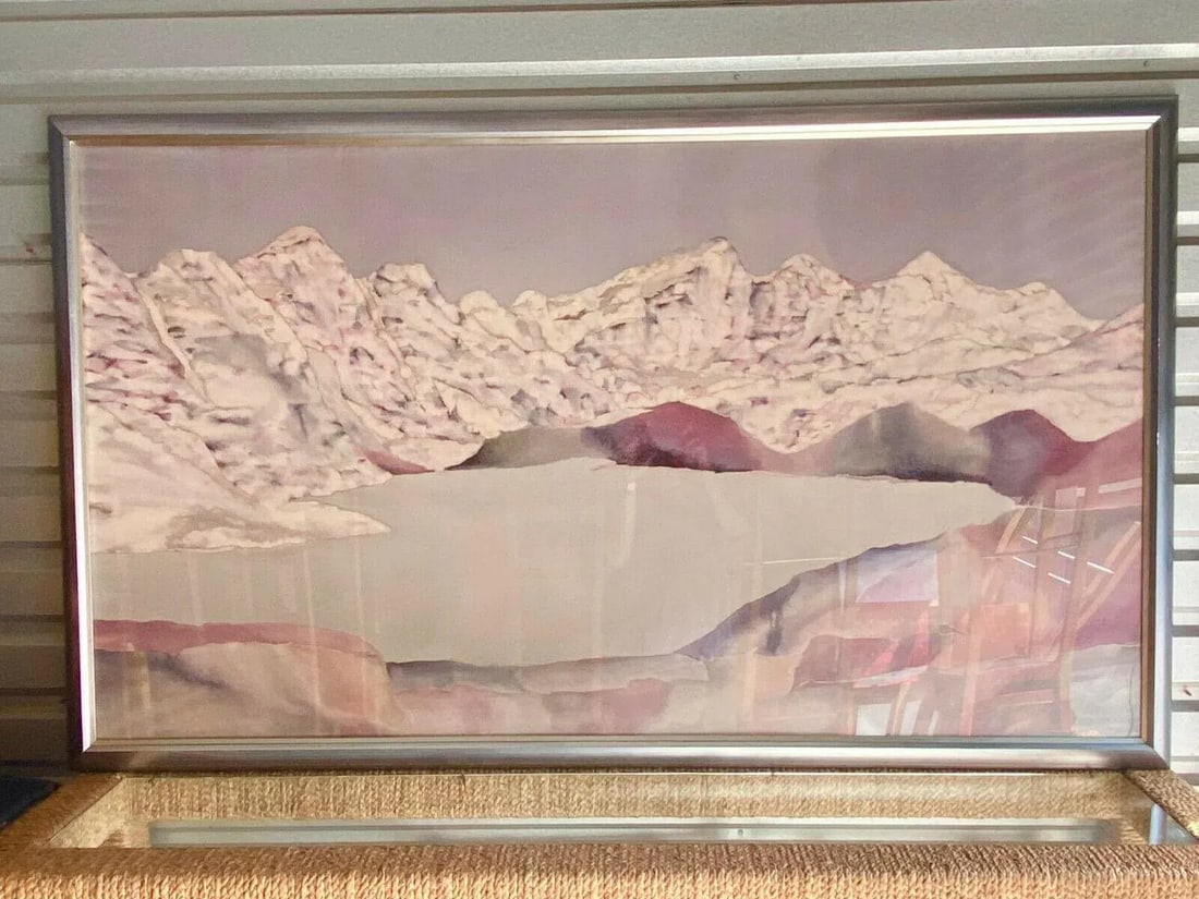 Signed Gillian Carnegie Landscape Mountain Lake Watercolor - 7