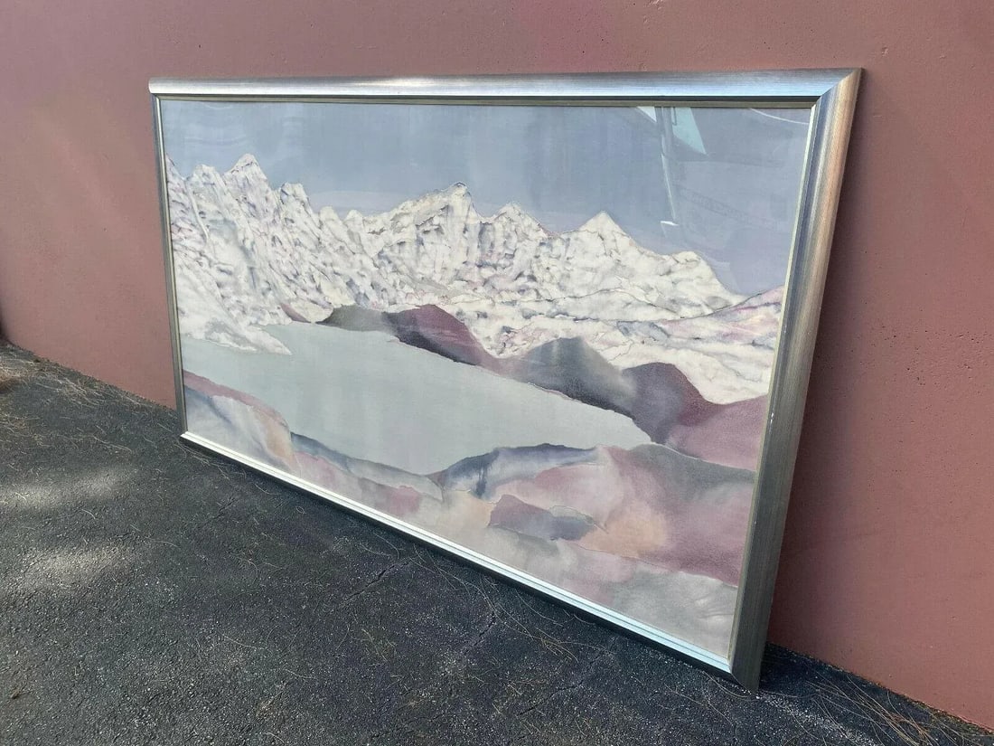 Signed Gillian Carnegie Landscape Mountain Lake Watercolor - 8
