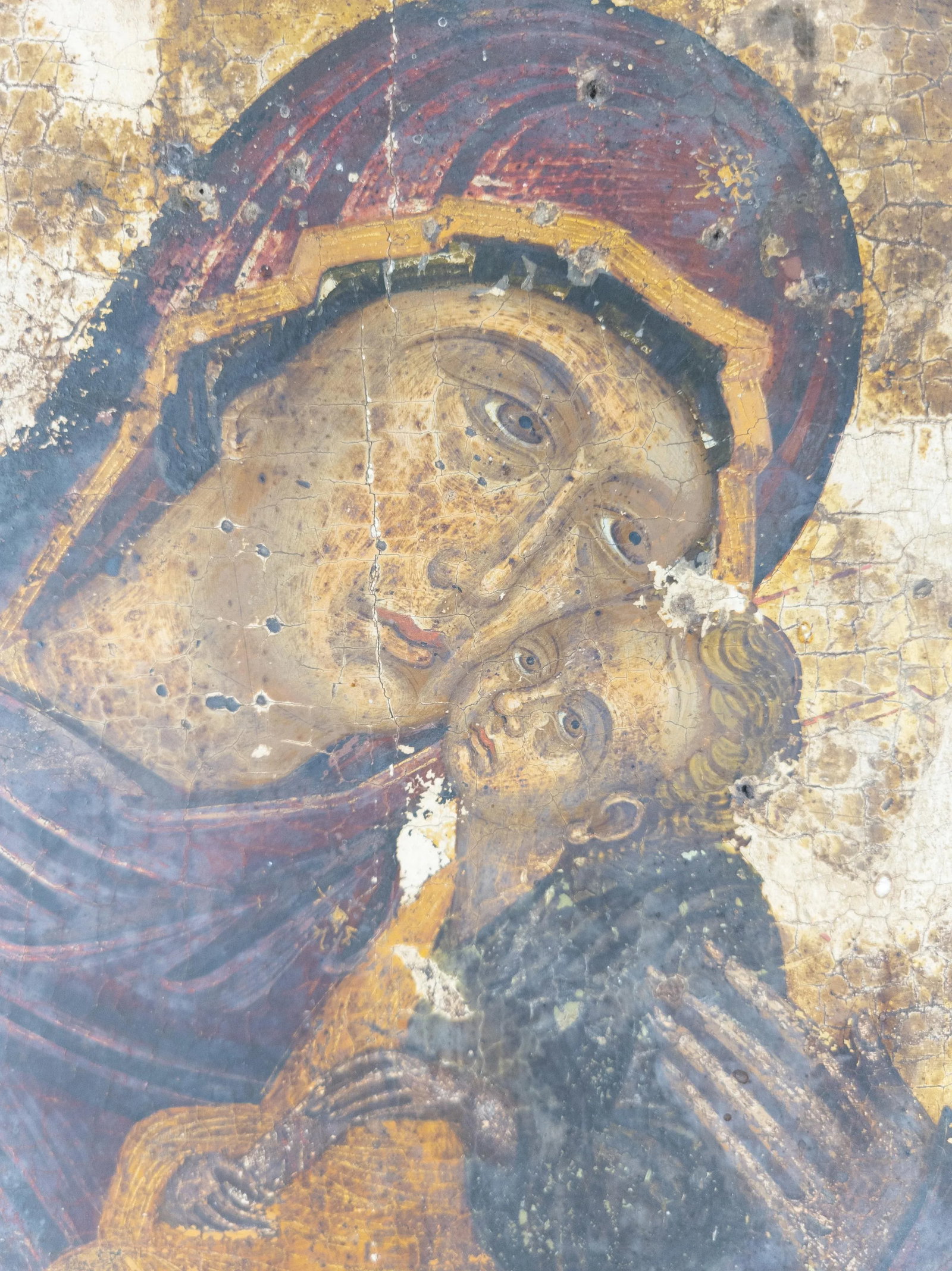 16th Century Veneto-Cretan School Christian Icon of Mother of God Elousa - 3
