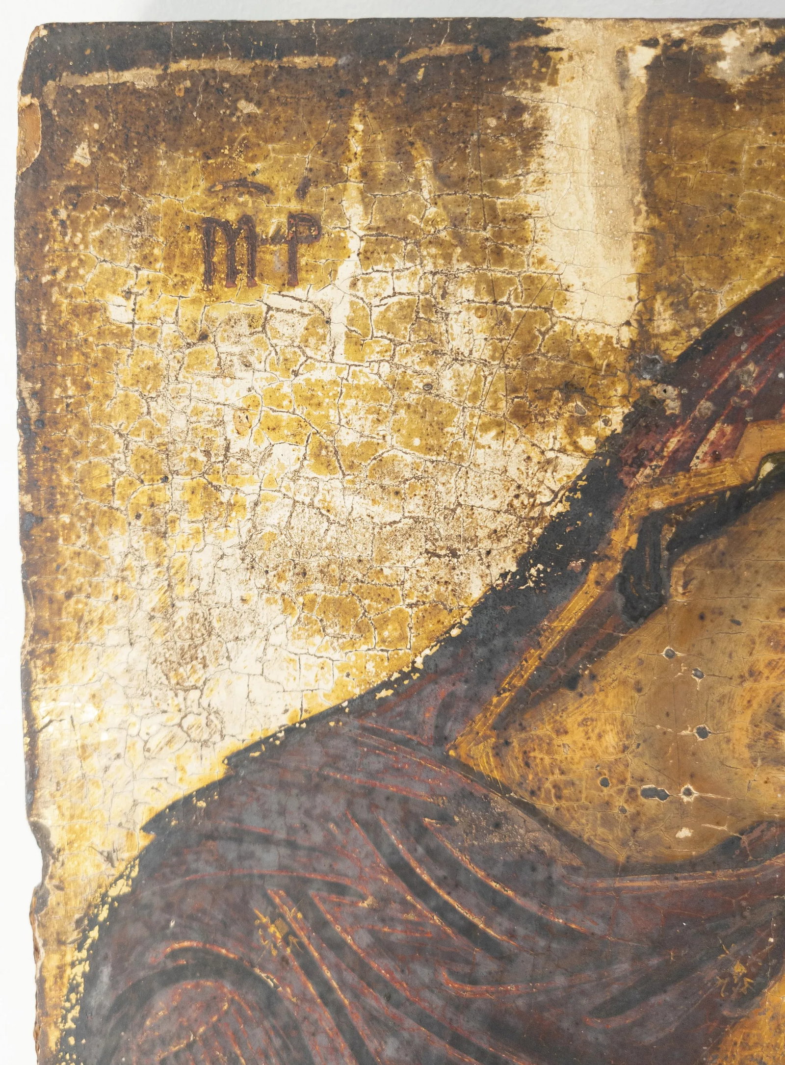 16th Century Veneto-Cretan School Christian Icon of Mother of God Elousa - 4