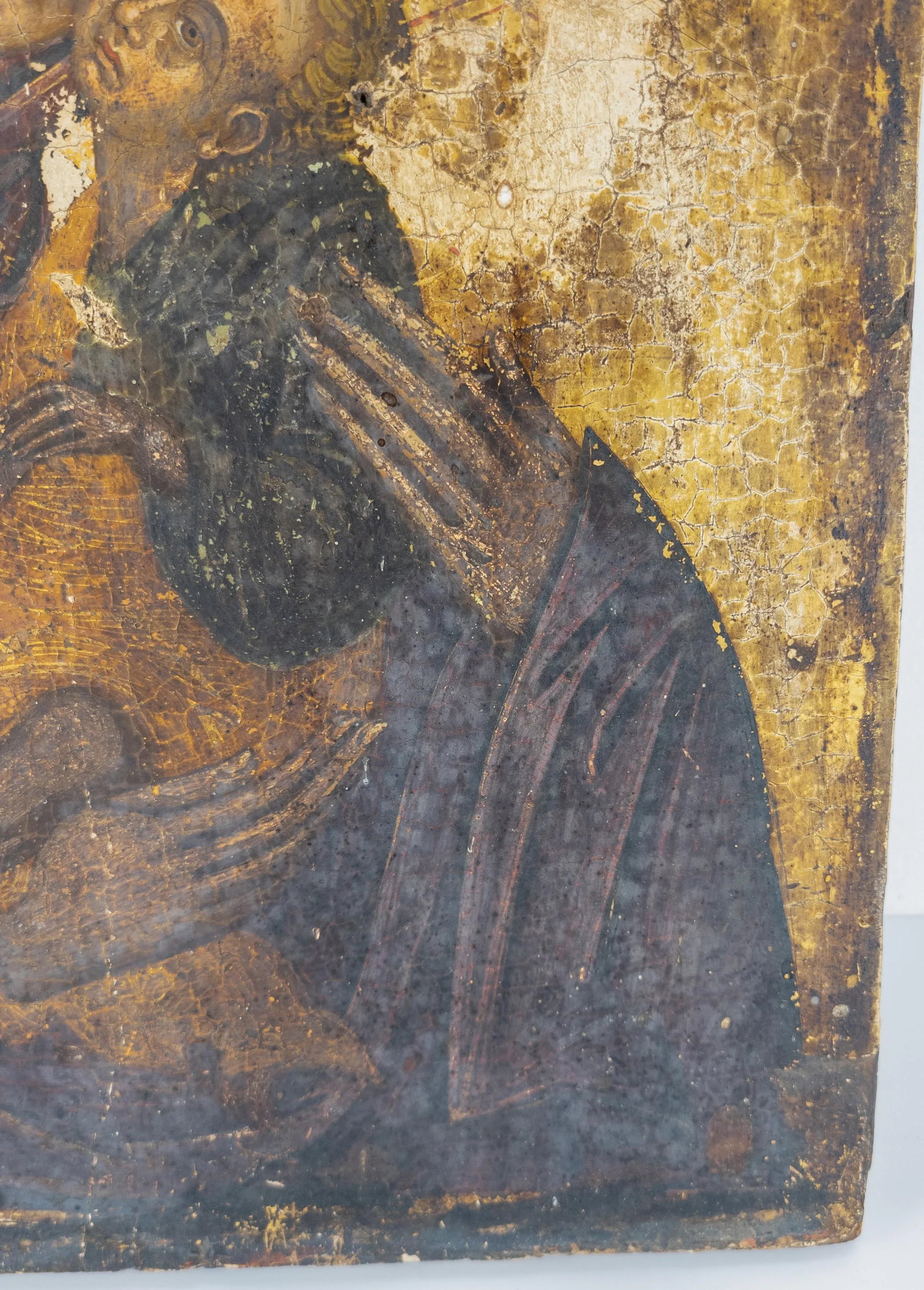 16th Century Veneto-Cretan School Christian Icon of Mother of God Elousa - 6