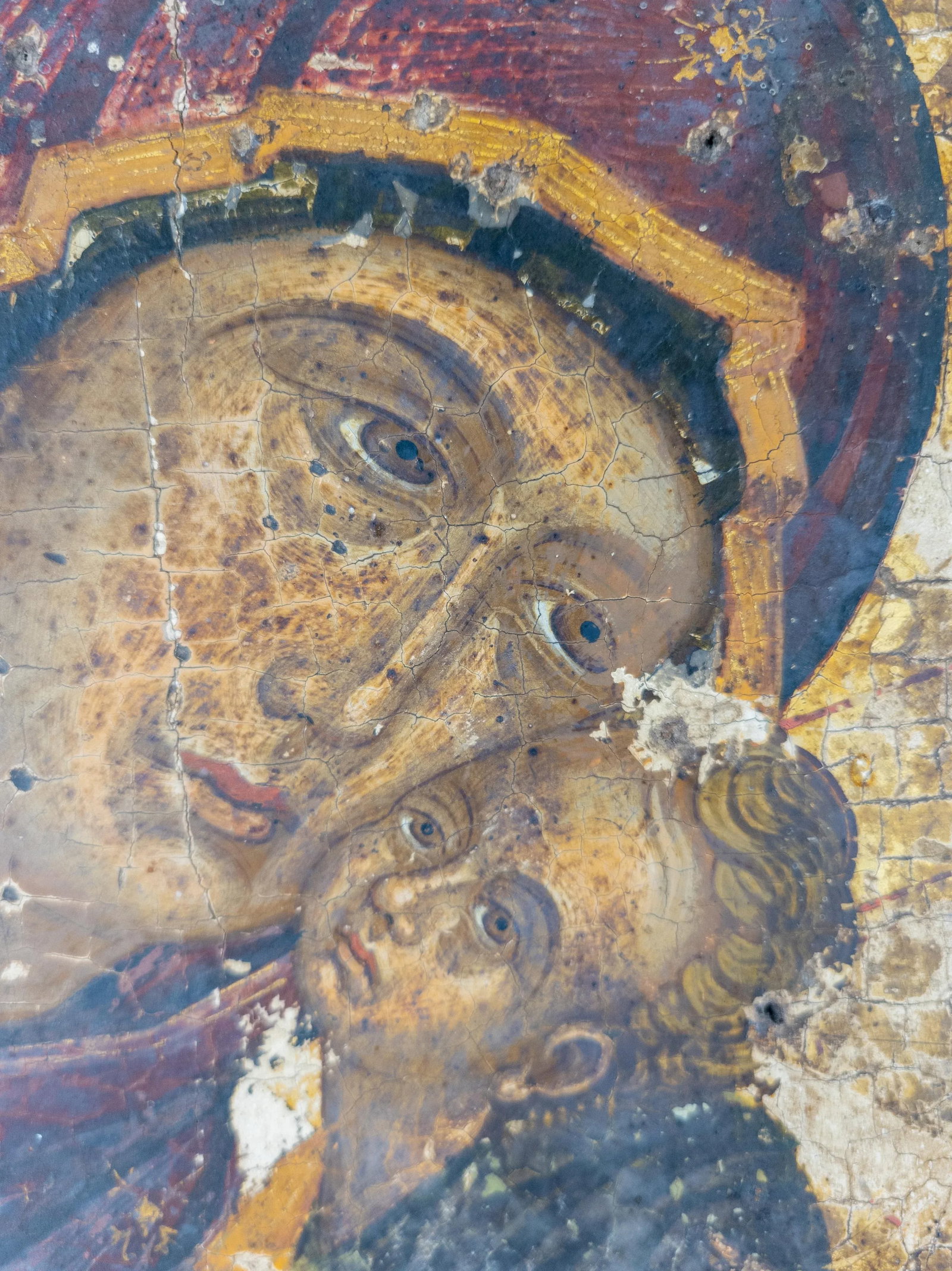 16th Century Veneto-Cretan School Christian Icon of Mother of God Elousa - 8
