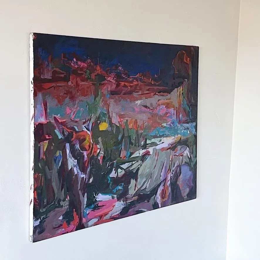 Contemporary Original Abstract Expressionist Landscape Signed Oil Painting - 2