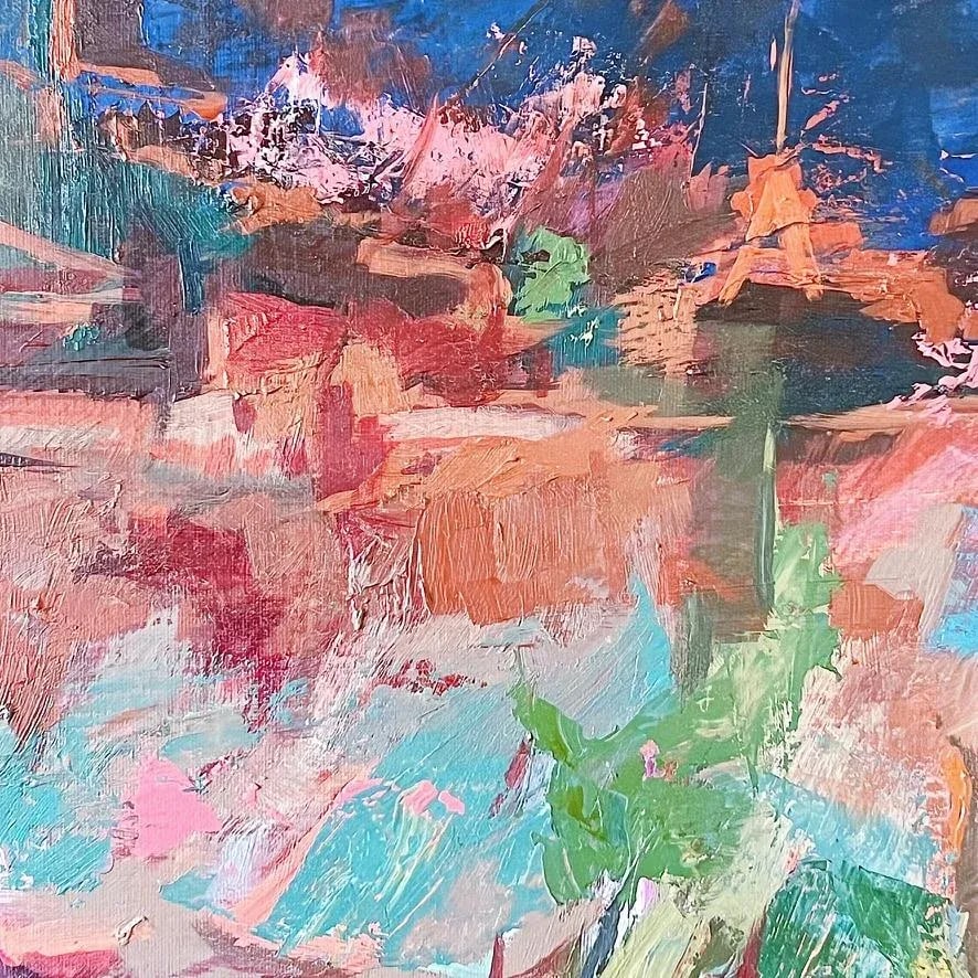 Contemporary Original Abstract Expressionist Landscape Signed Oil Painting - 5