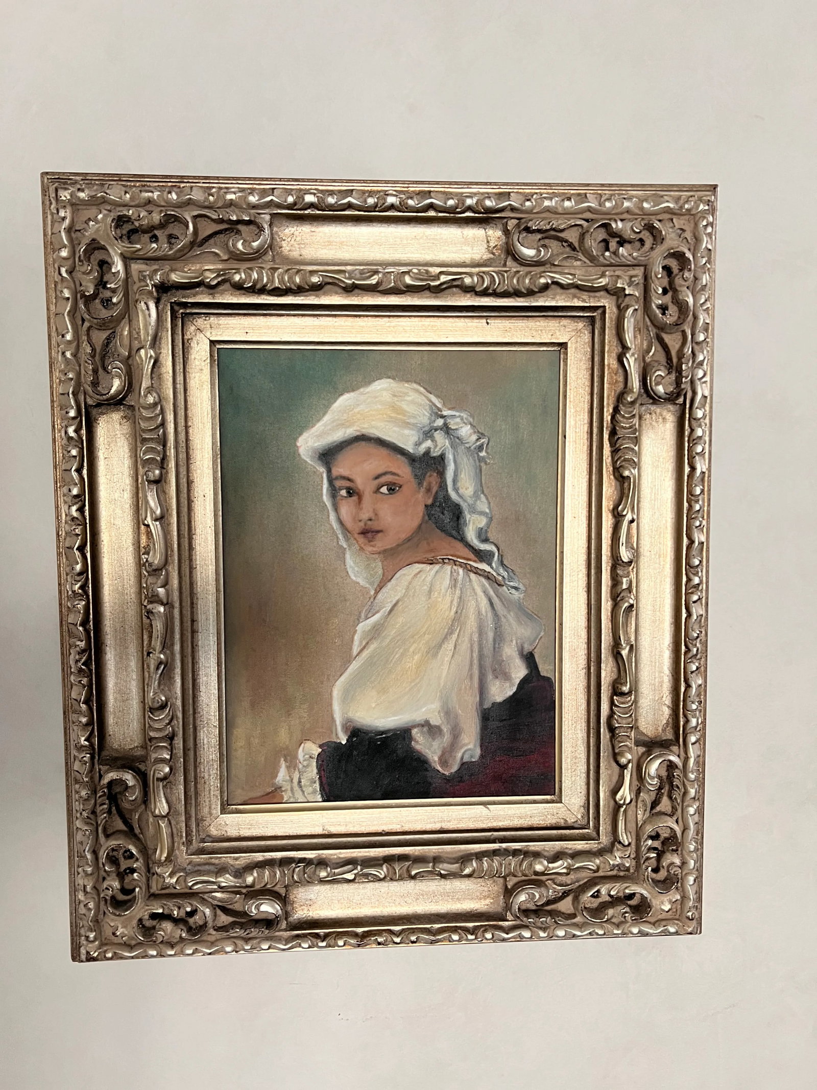 Late 20th Century Portrait Oil Painting of a Lady, Framed - 11